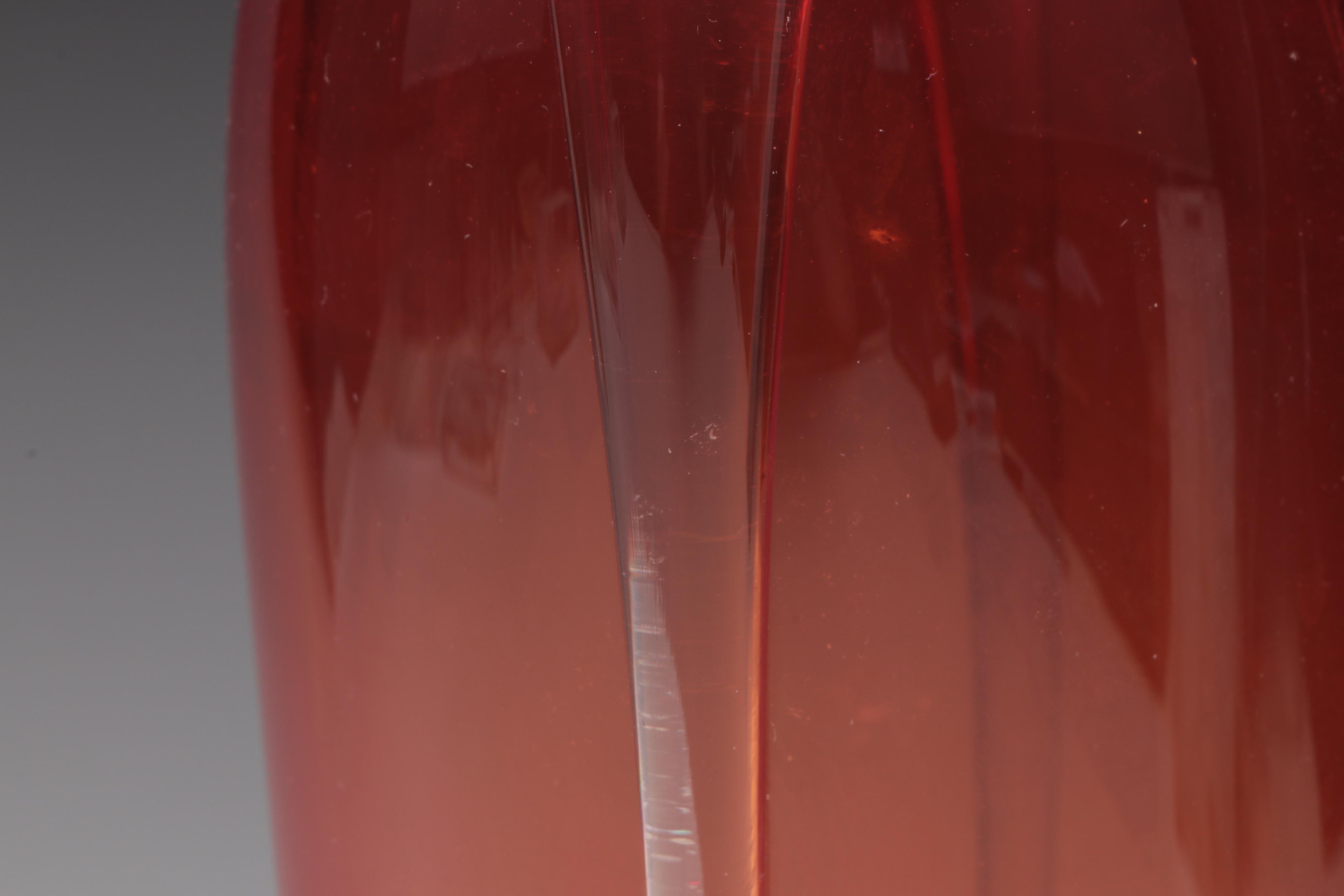 Thomas Buechner III for Vitrix Blown Art Glass Vase With Applied Trails, 1984