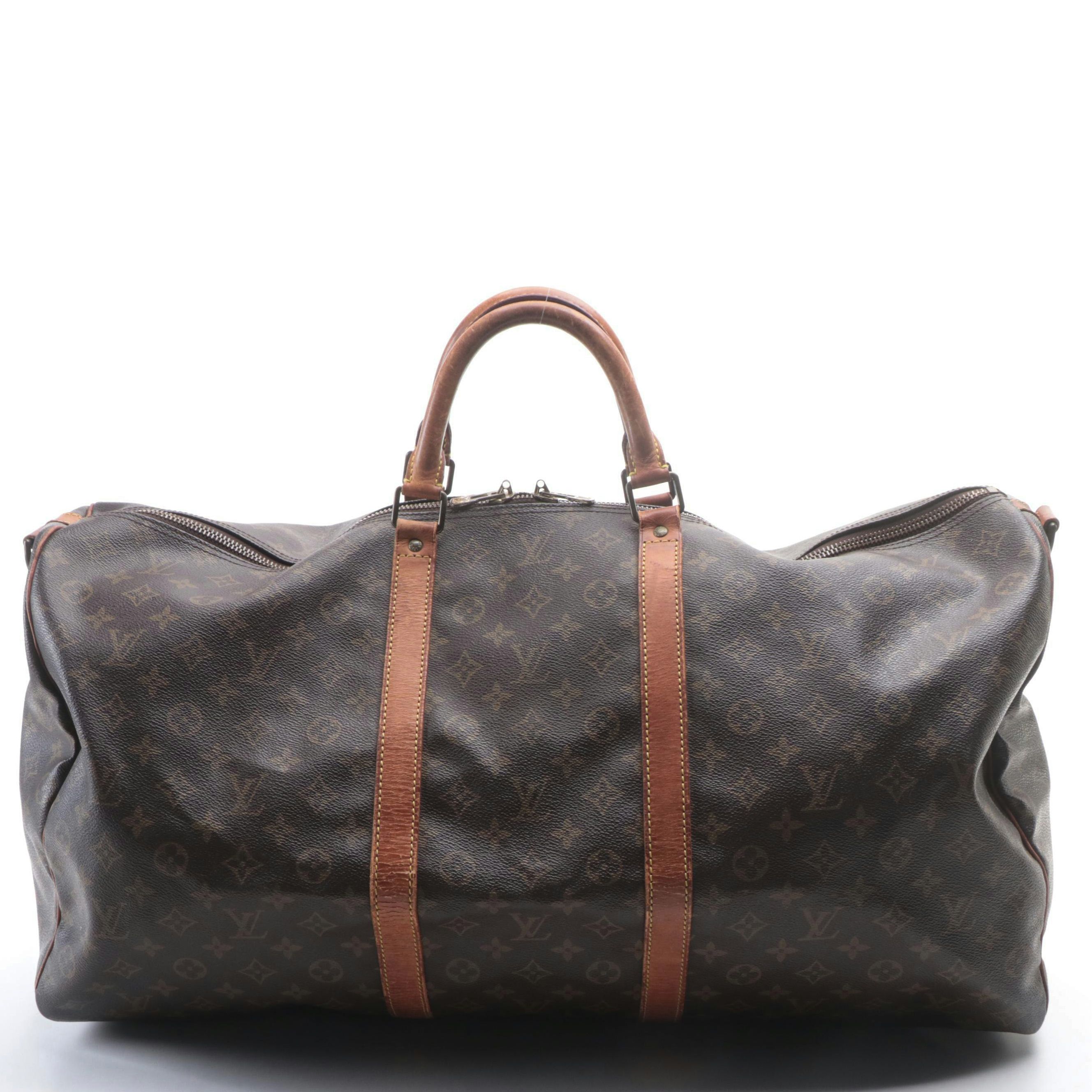 Louis Vuitton Keepall 60 Travel Bag in Monogram Canvas and Leather