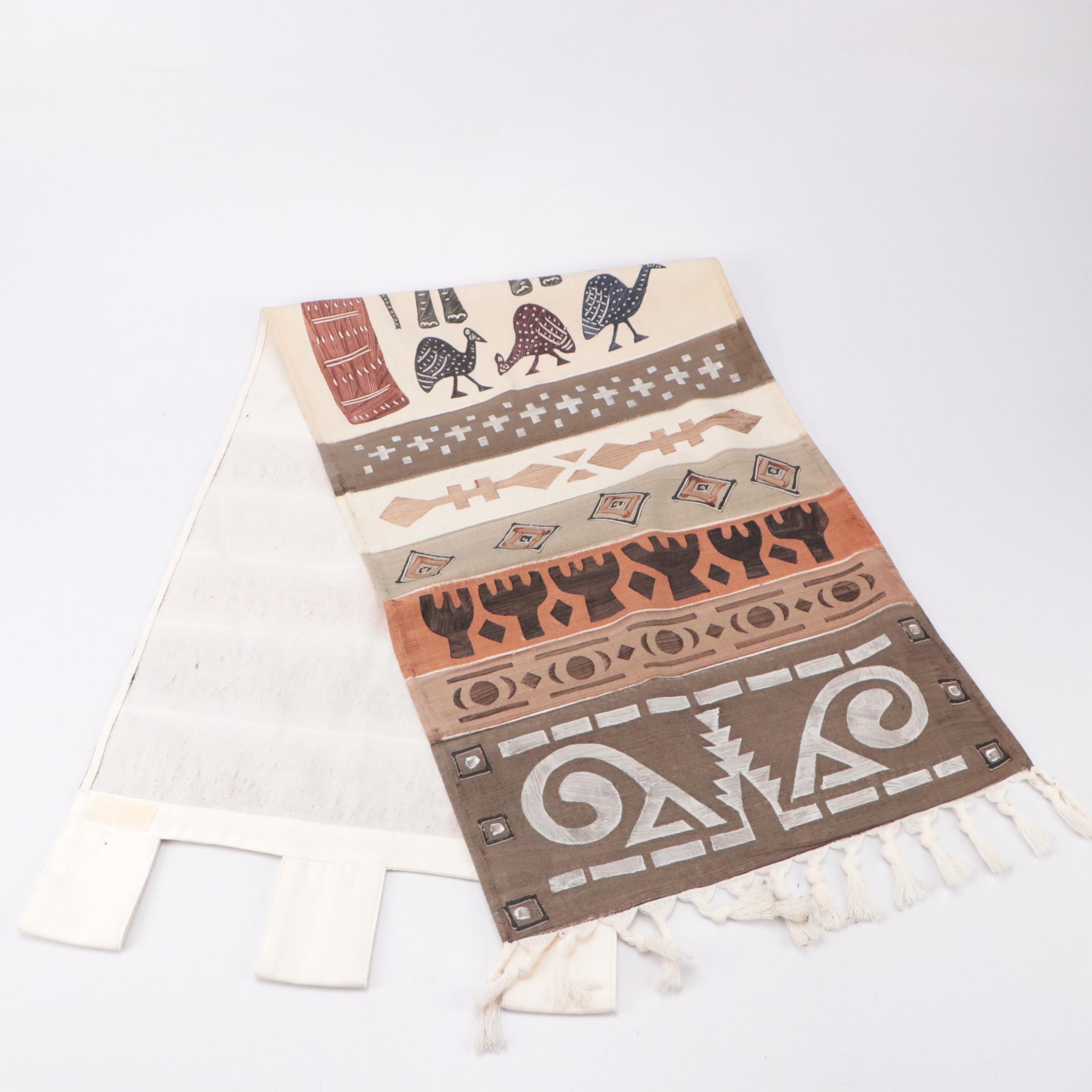 Chimu Style Weaving, African Painted Panel, Shark Tooth War Club, Goje and More