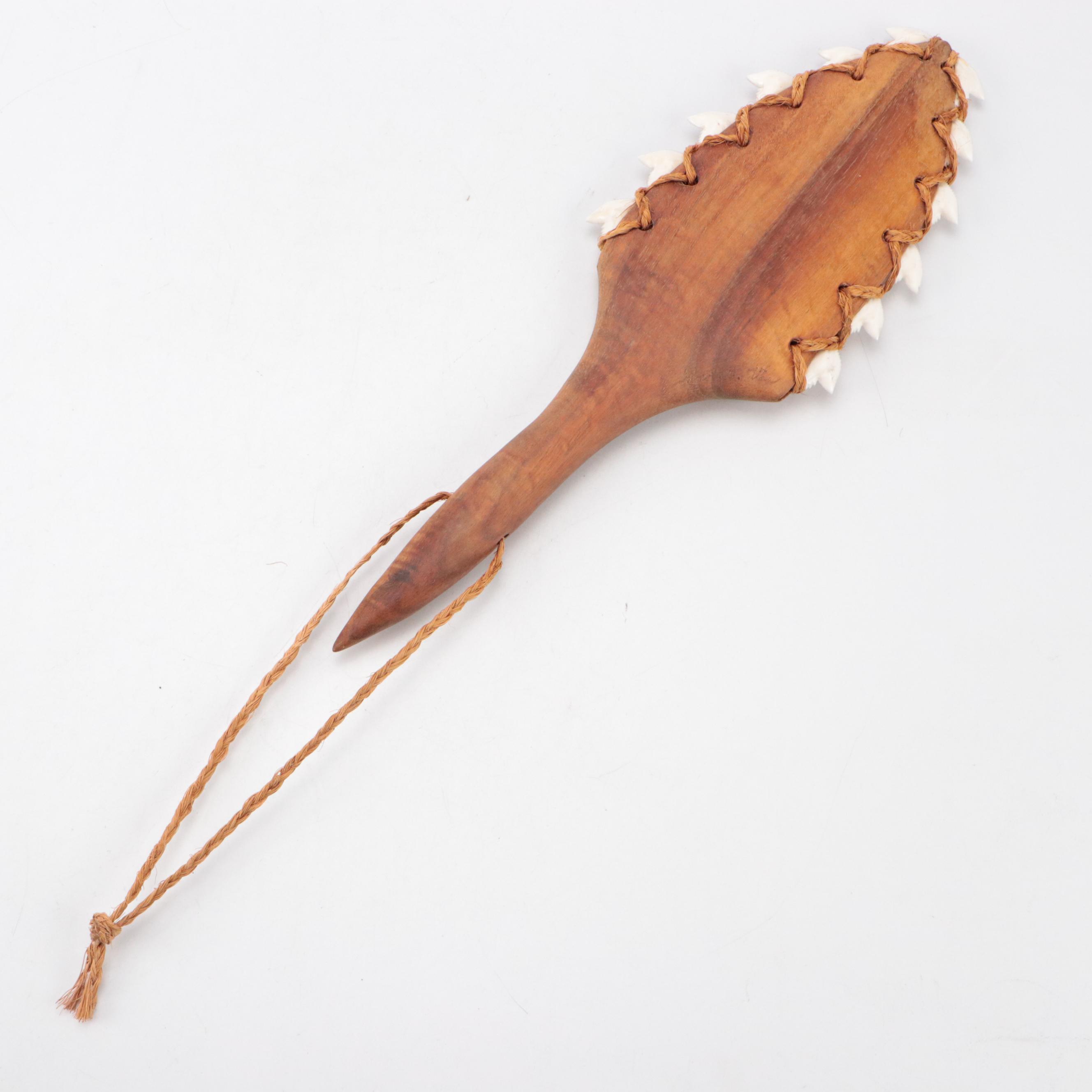 Chimu Style Weaving, African Painted Panel, Shark Tooth War Club, Goje and More