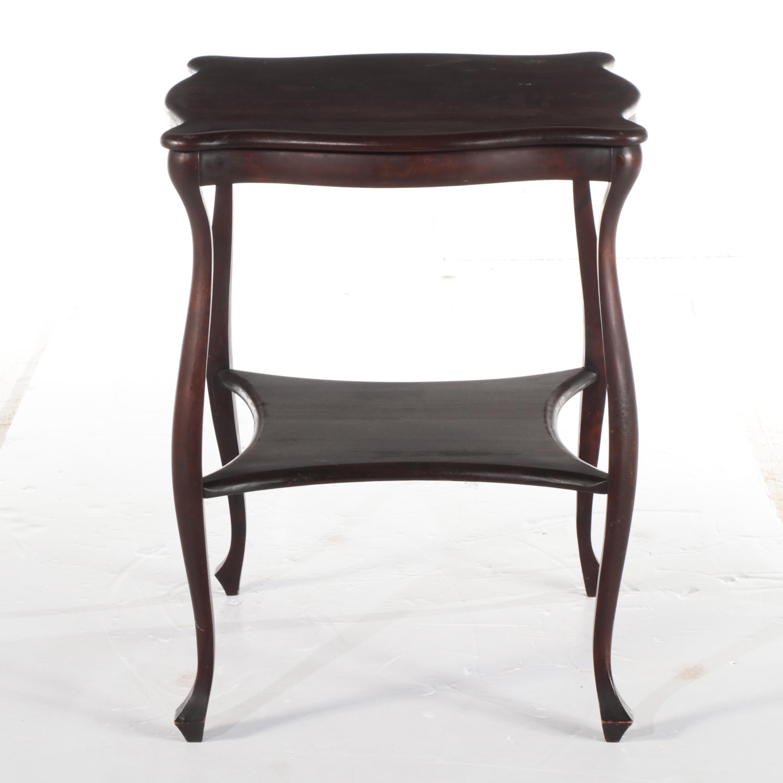Late Victorian Mahogany and Birch Two-Tier Parlor Table, Early 20th Century