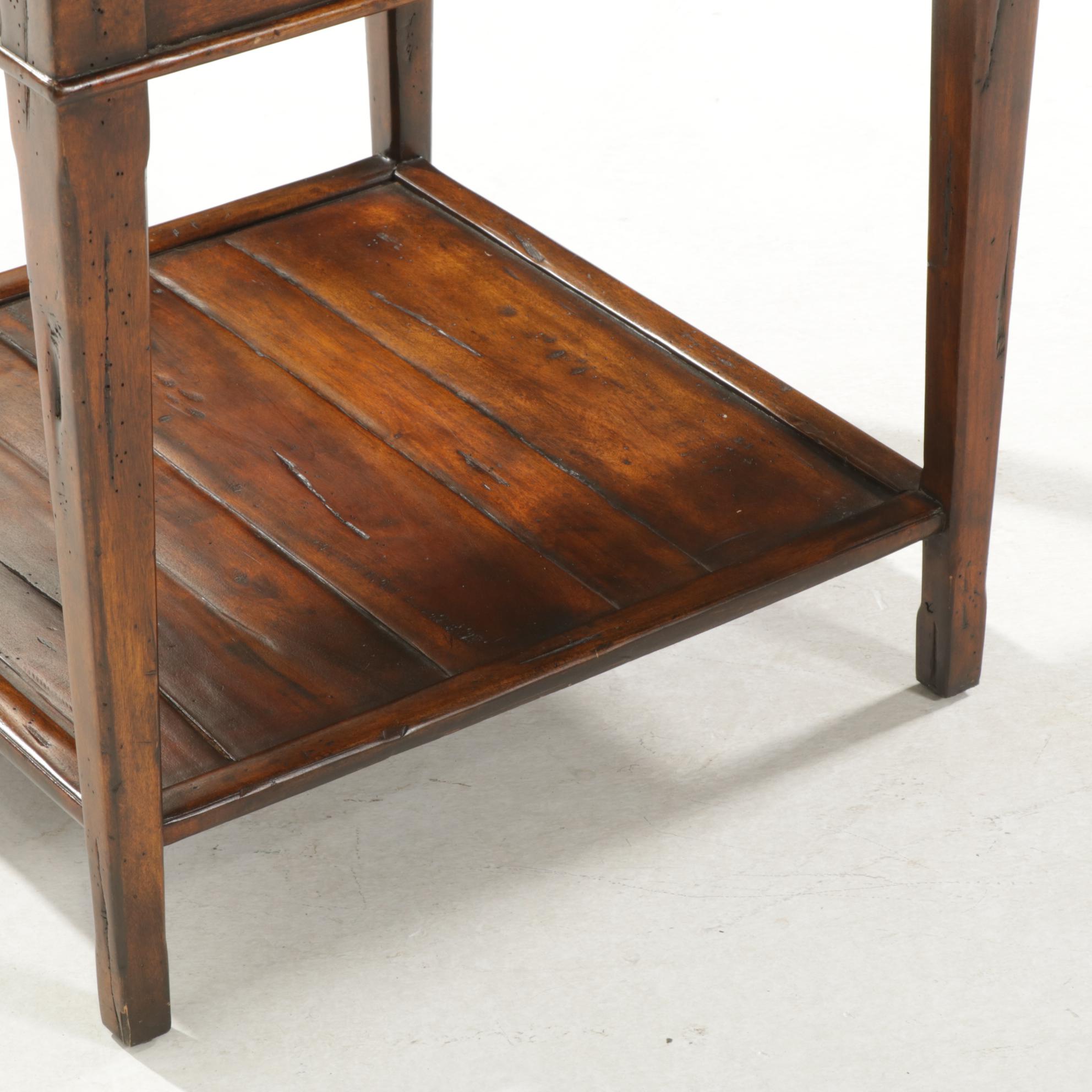 Theodore Alexander  Rustic Side Table with Castle Bromwich Antique Wood