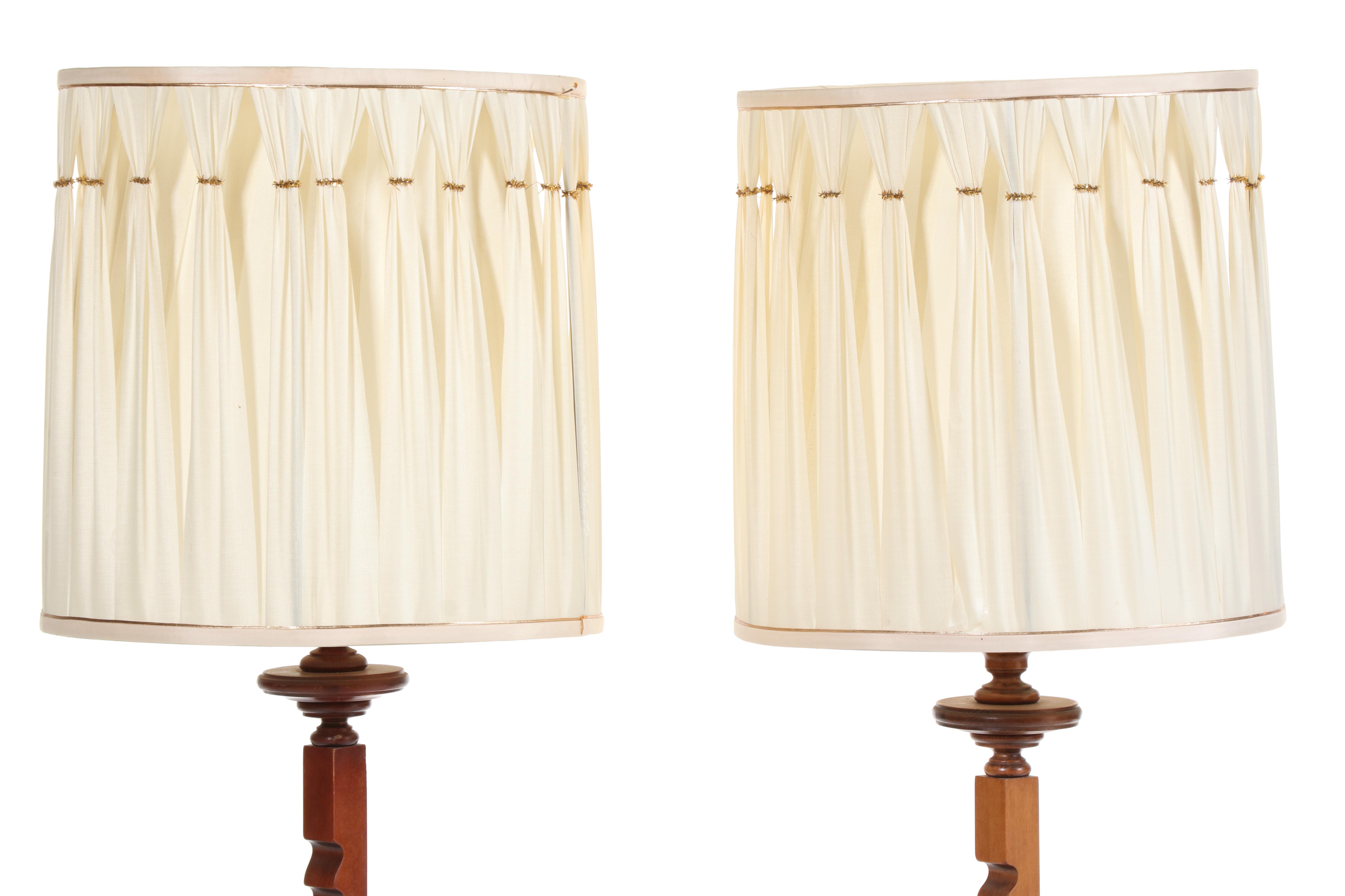 Pair of Frances Elkins for Tell City Chair Co. Maple Ratchet Floor Lamps