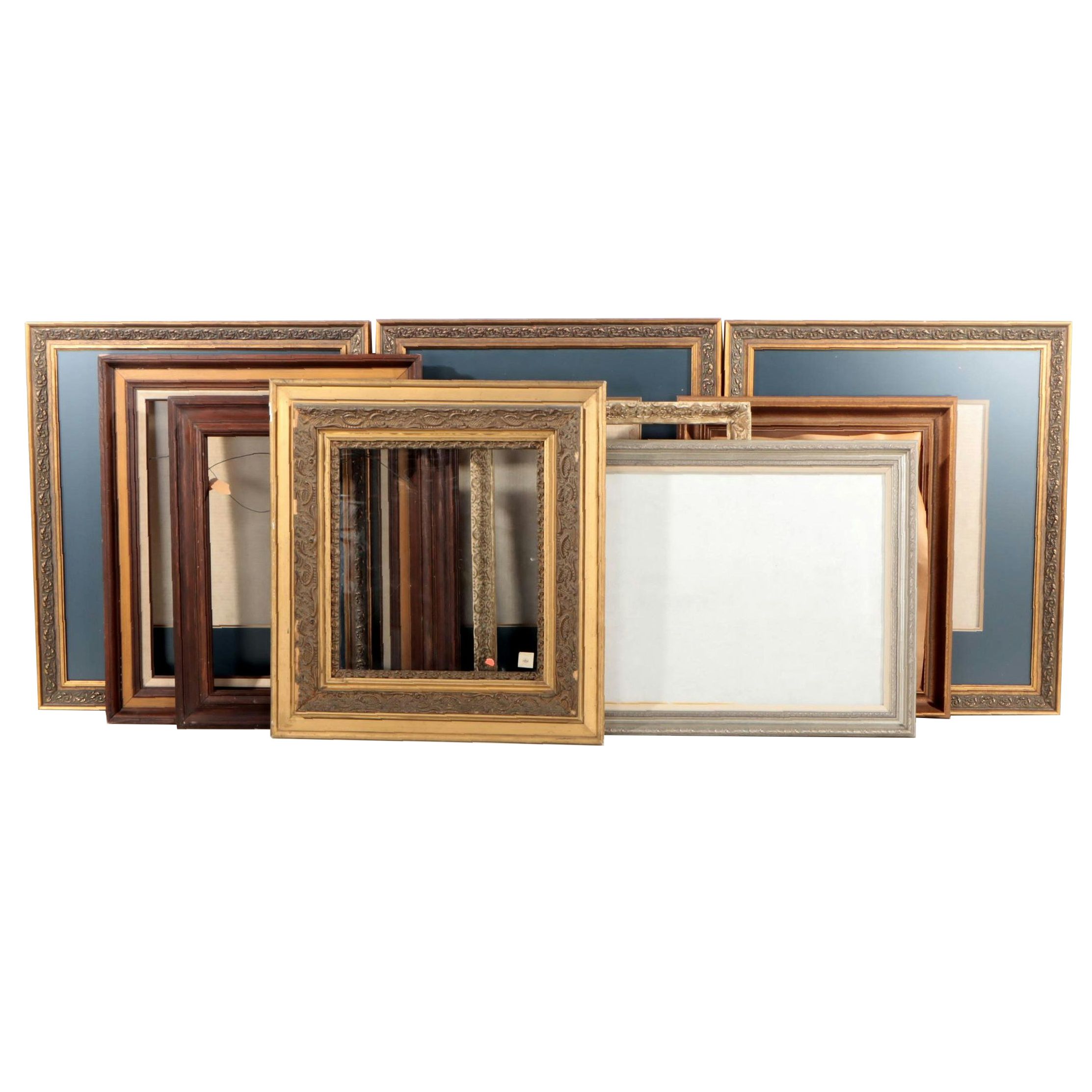 Art Frame Gallery Blue-Matted Frames with Assorted Frame Collection