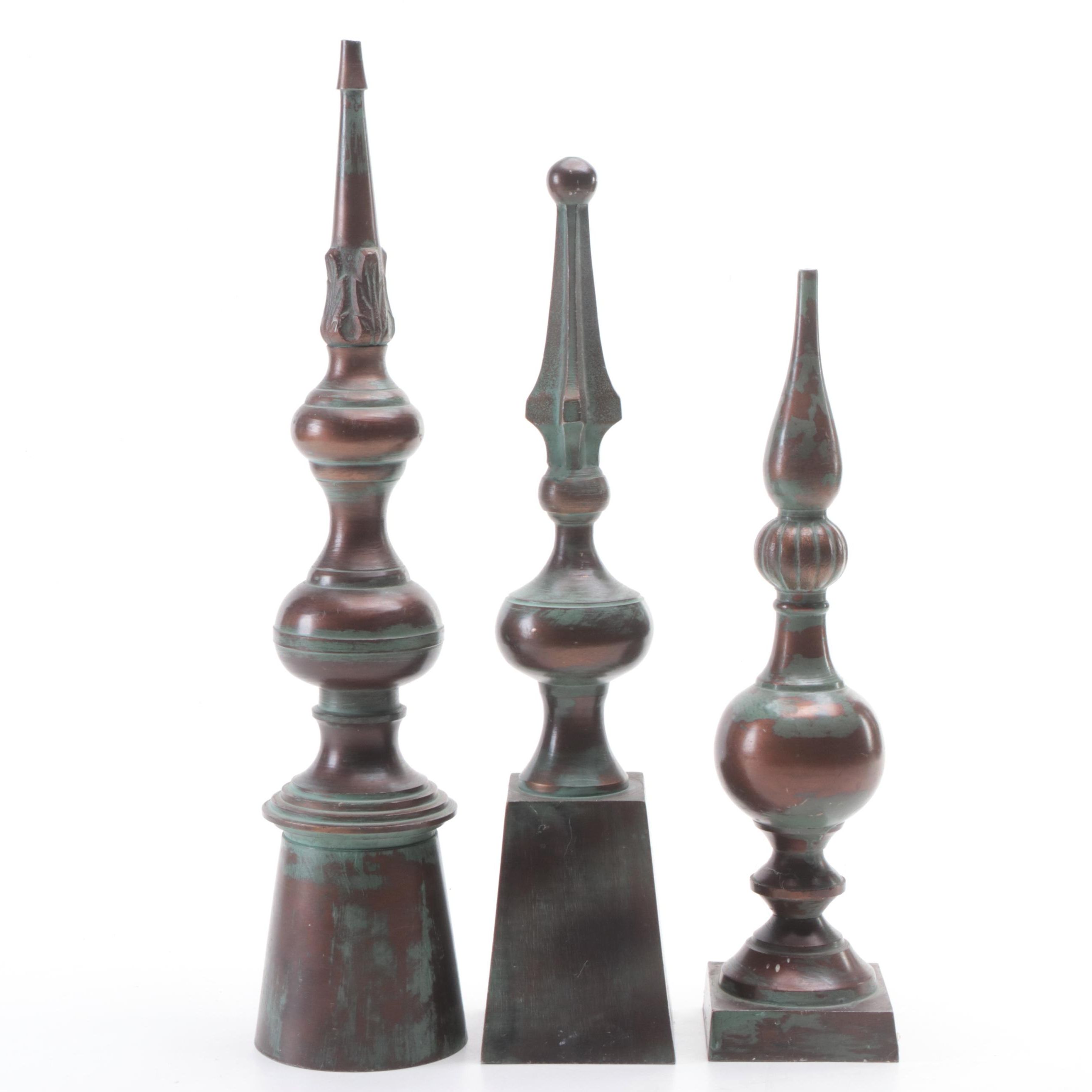 Forced Patina Cast Metal Decorative Finials