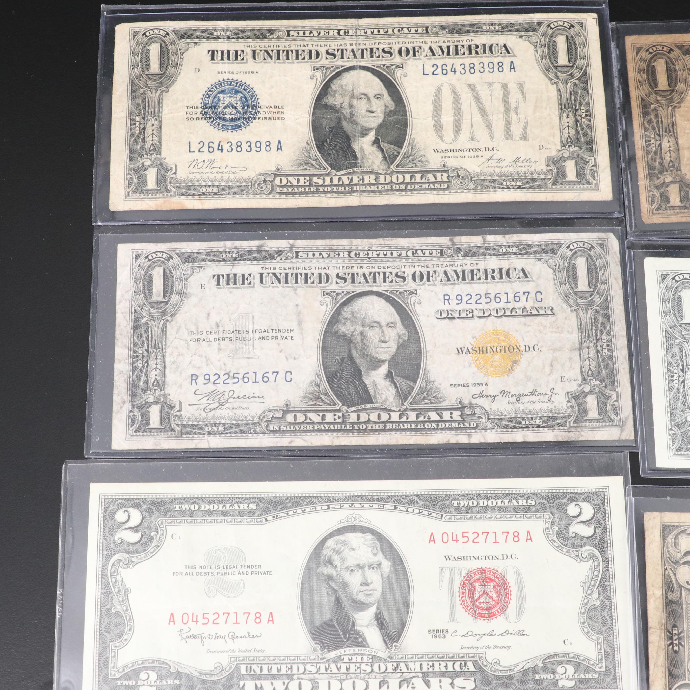 Collection of Ten Different U. S. Notes