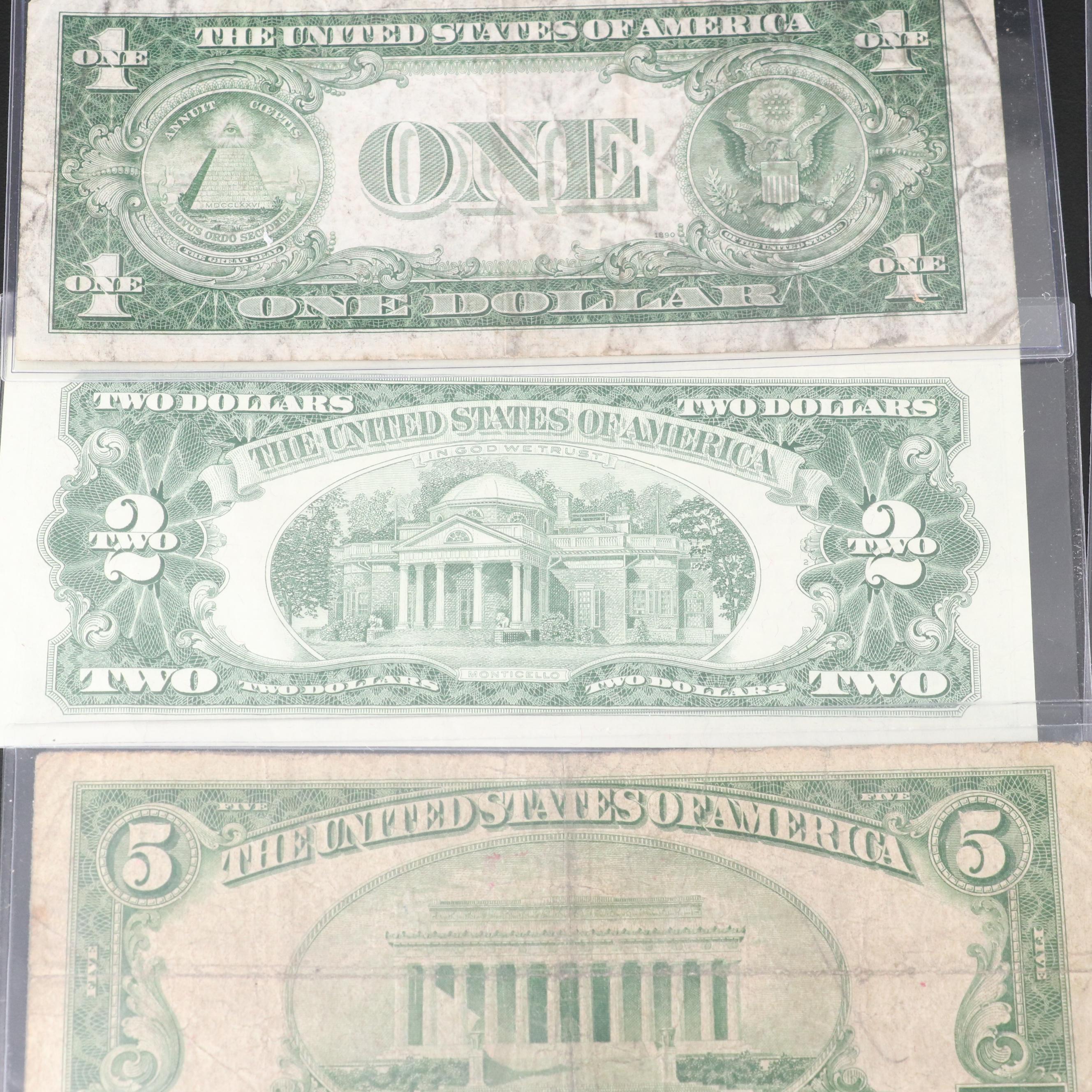 Collection of Ten Different U. S. Notes