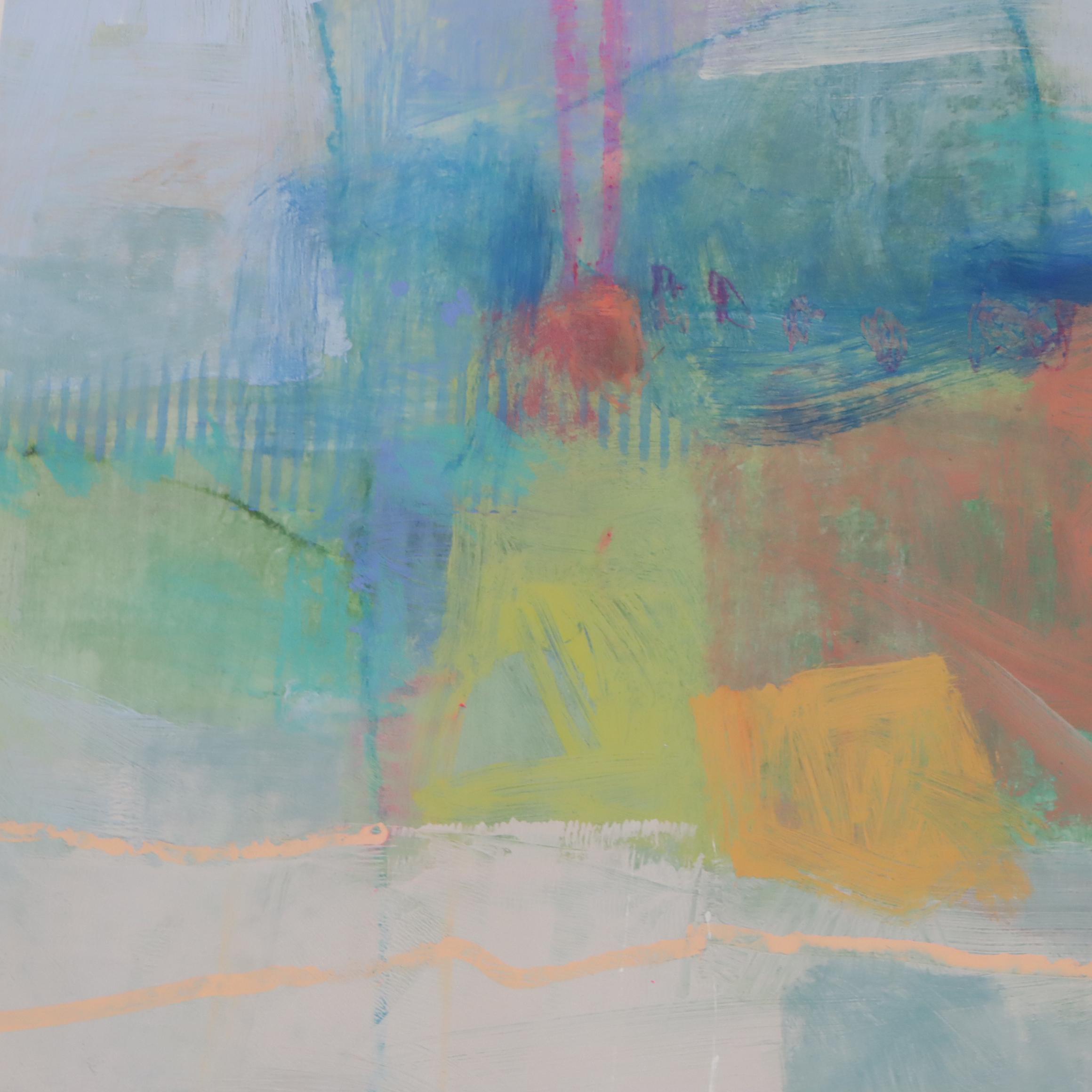 Ursula J. Brenner Large-Scale Abstract Mixed Media Painting, 21st Century