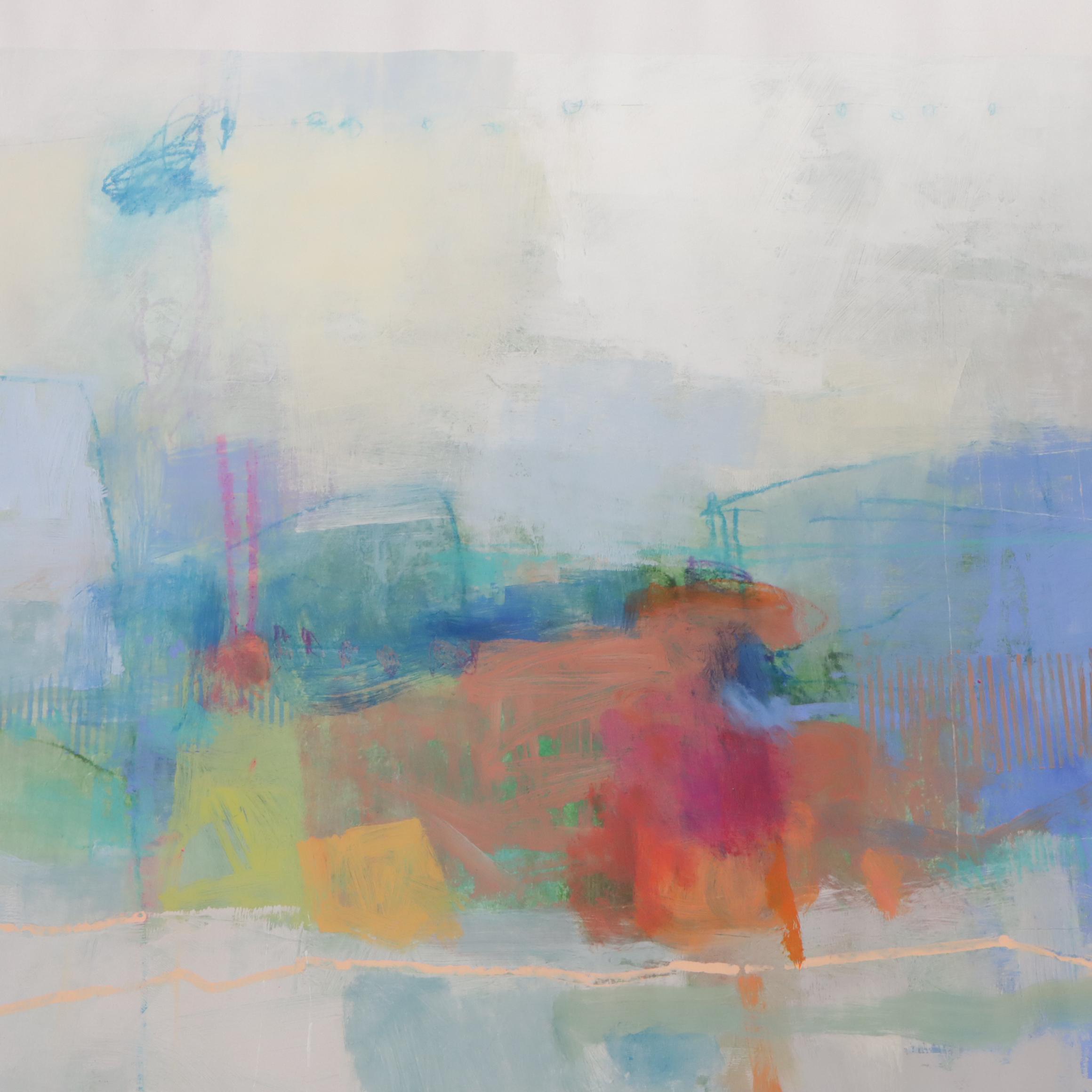 Ursula J. Brenner Large-Scale Abstract Mixed Media Painting, 21st Century