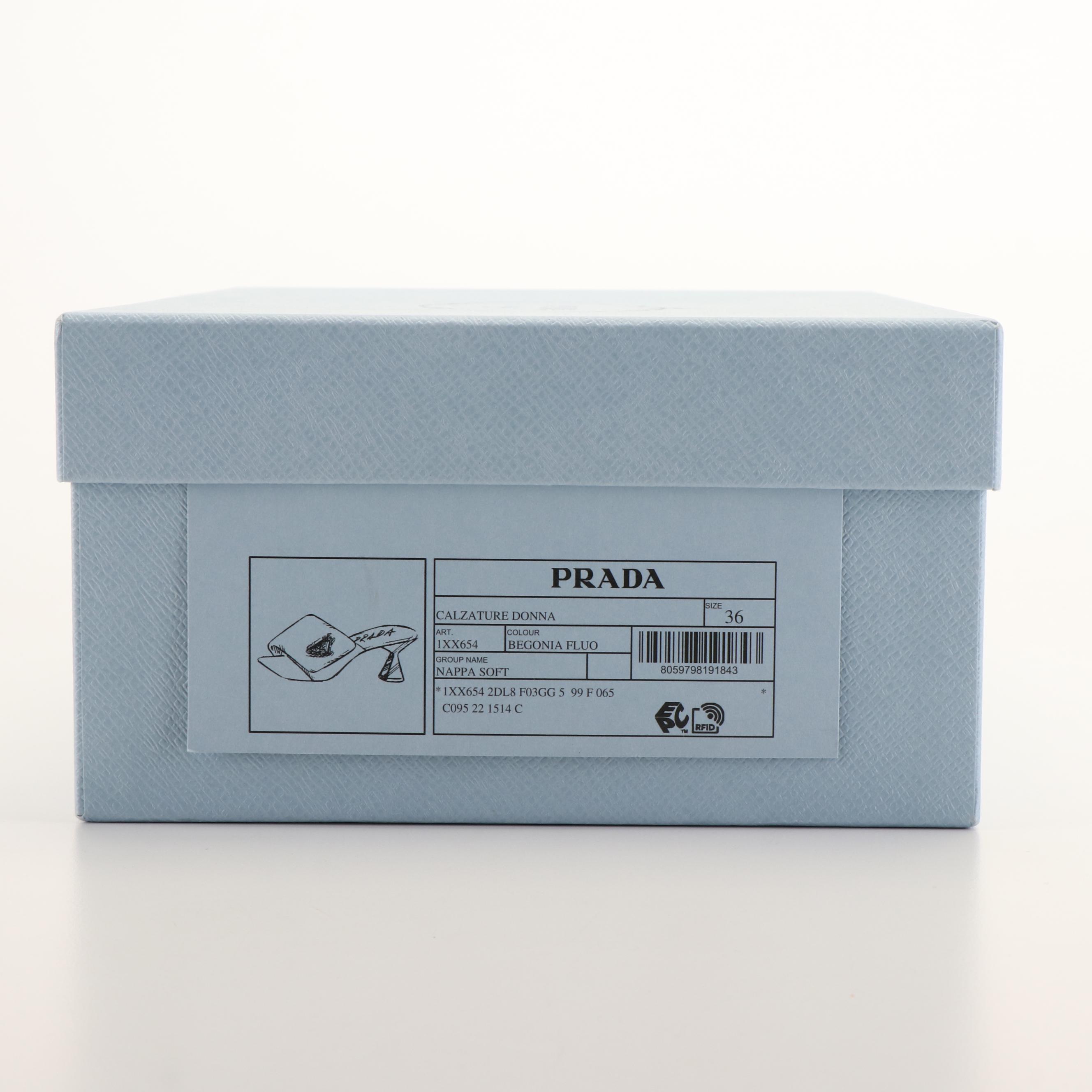 Prada Signature Logo Padded Soft Nappa Leather Slide Sandals