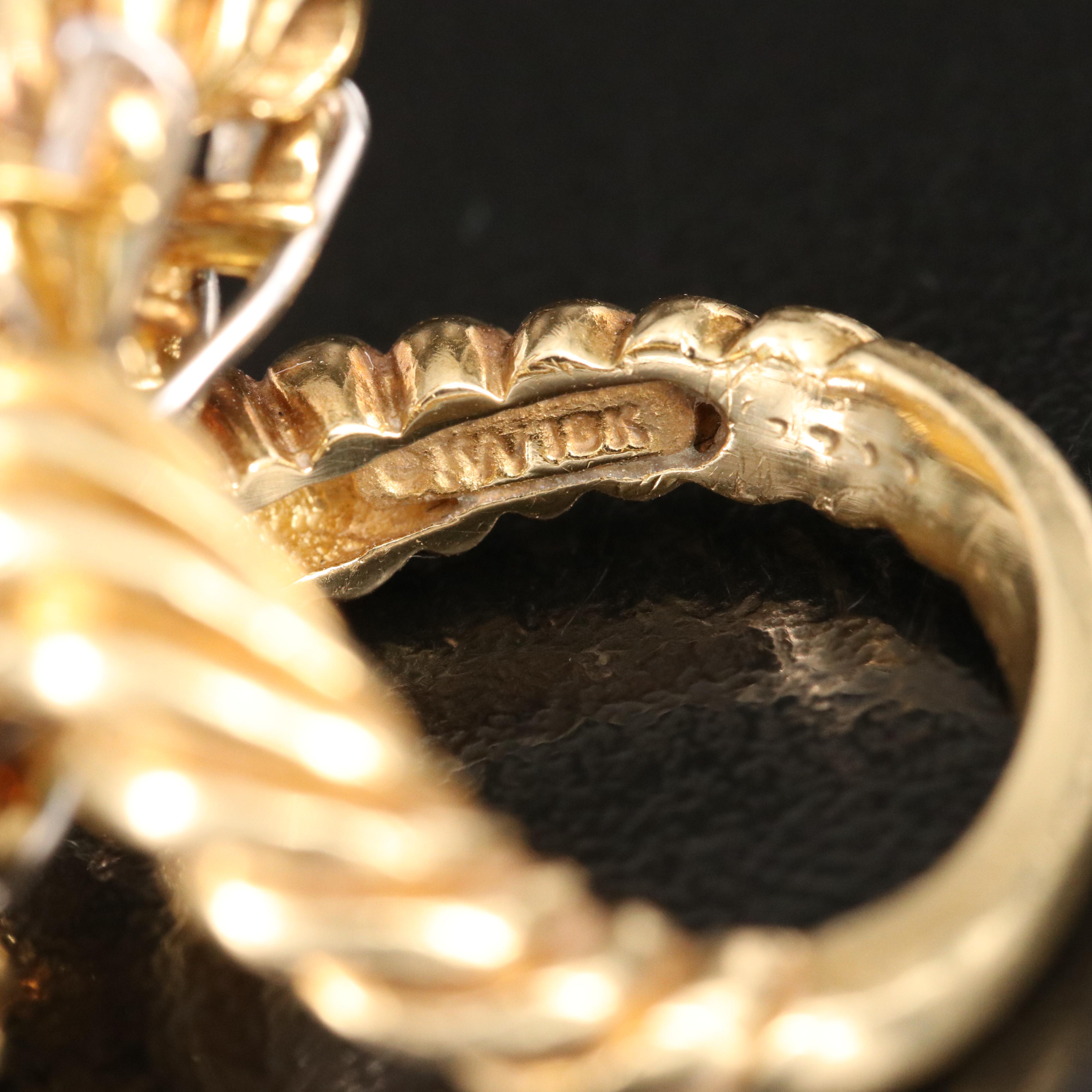 Kurt Wayne 18K Emerald and 1.51 CTW Diamond Twisted Rope Ring 1972