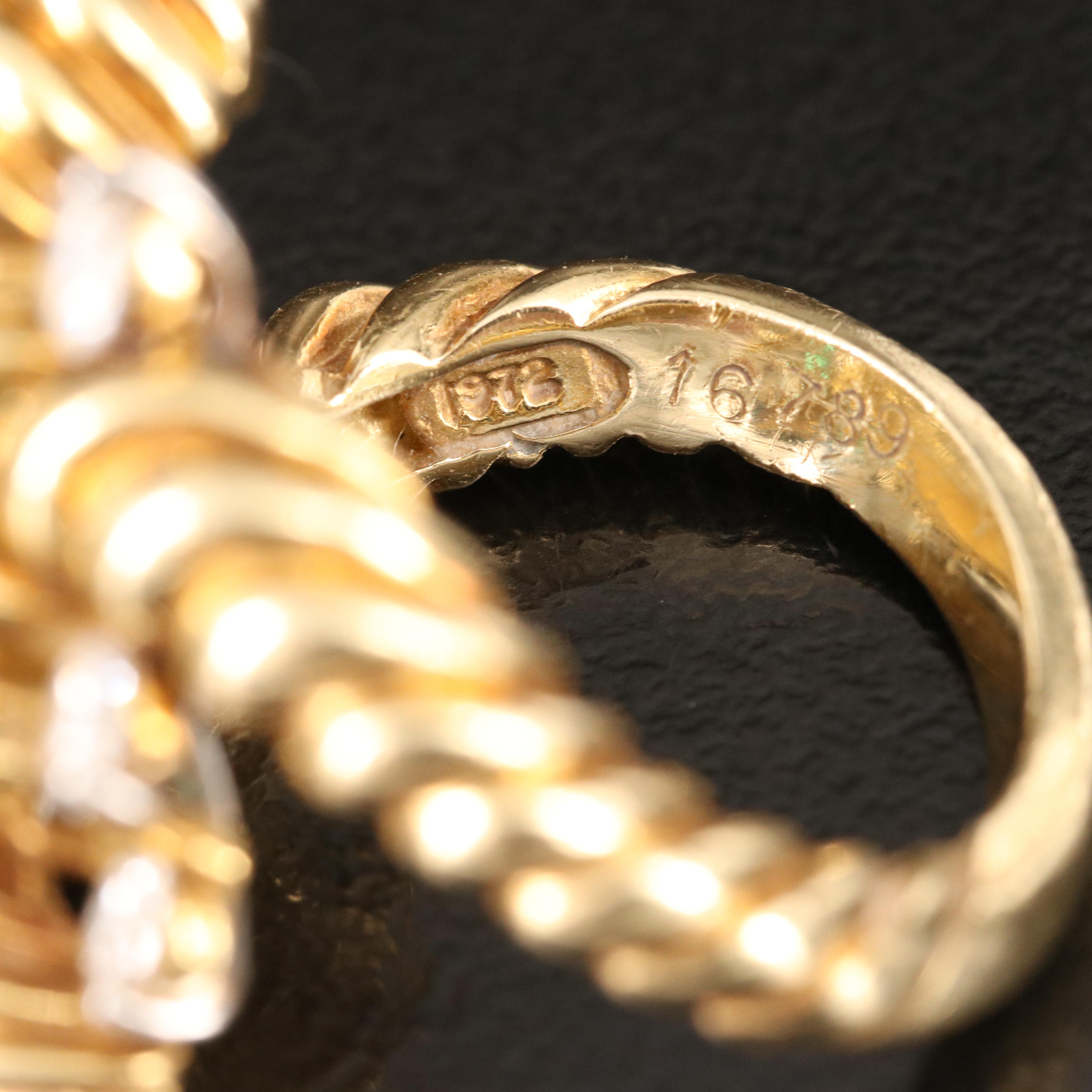 Kurt Wayne 18K Emerald and 1.51 CTW Diamond Twisted Rope Ring 1972