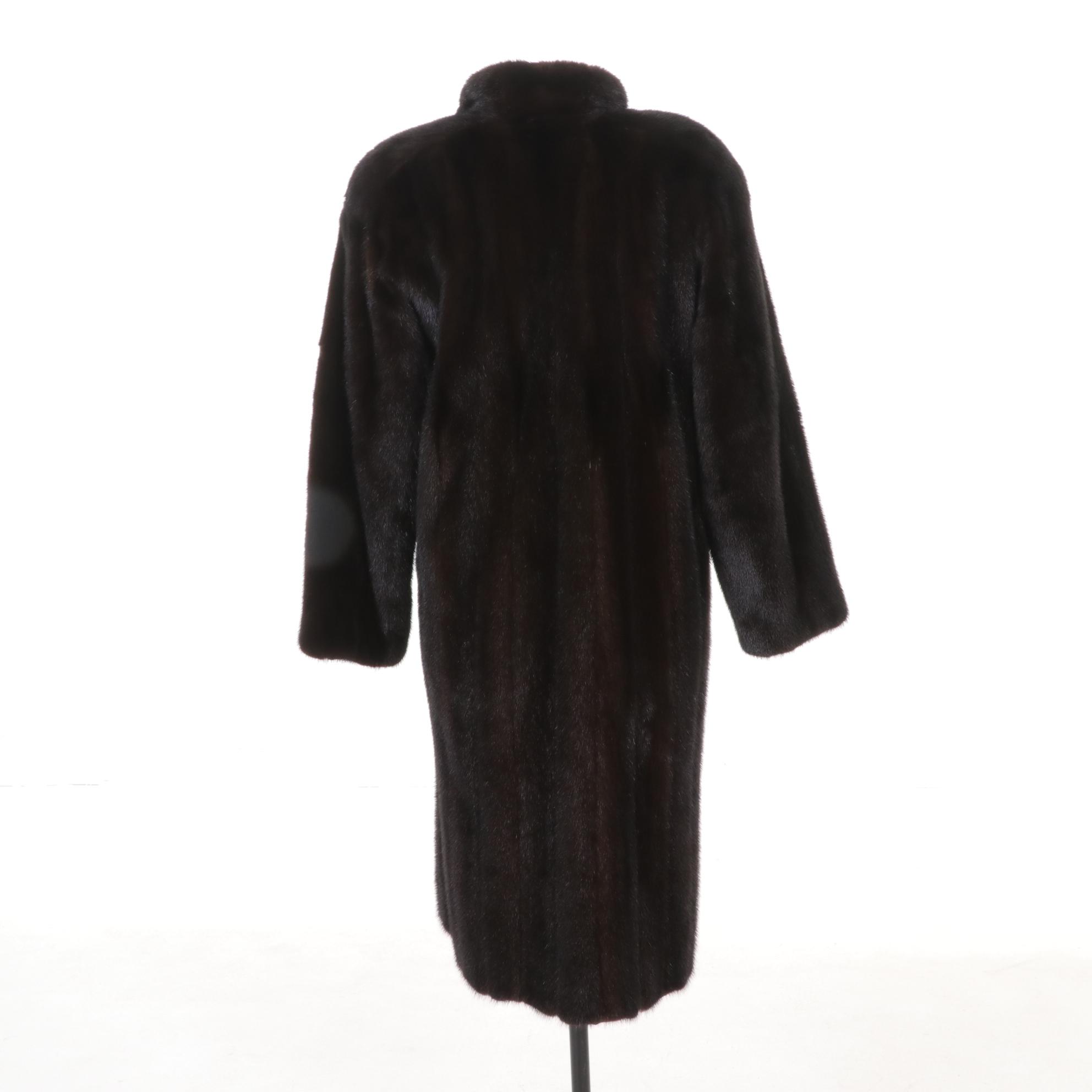 Canadian Mink Fur Coat With Button Loop Closure
