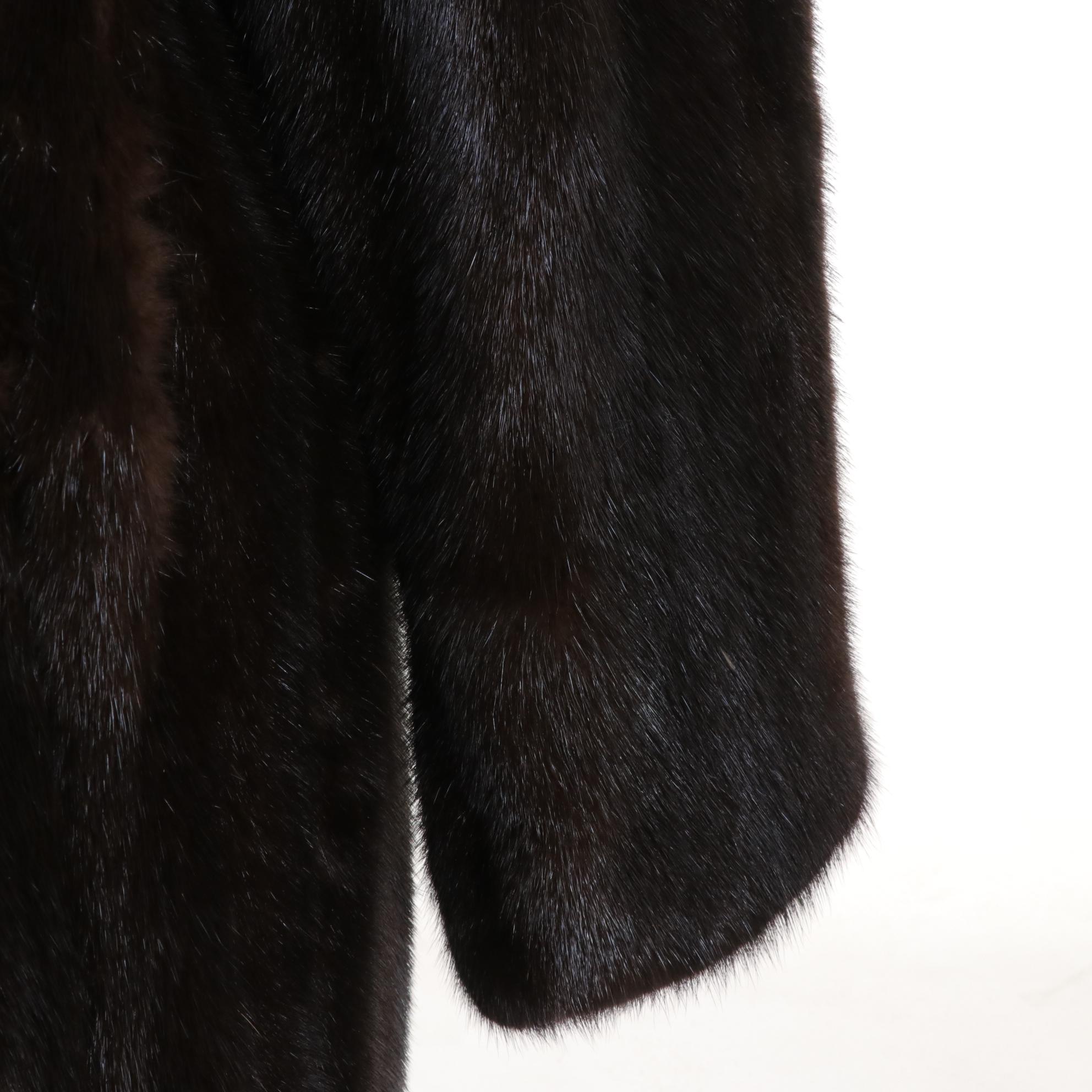 Canadian Mink Fur Coat With Button Loop Closure