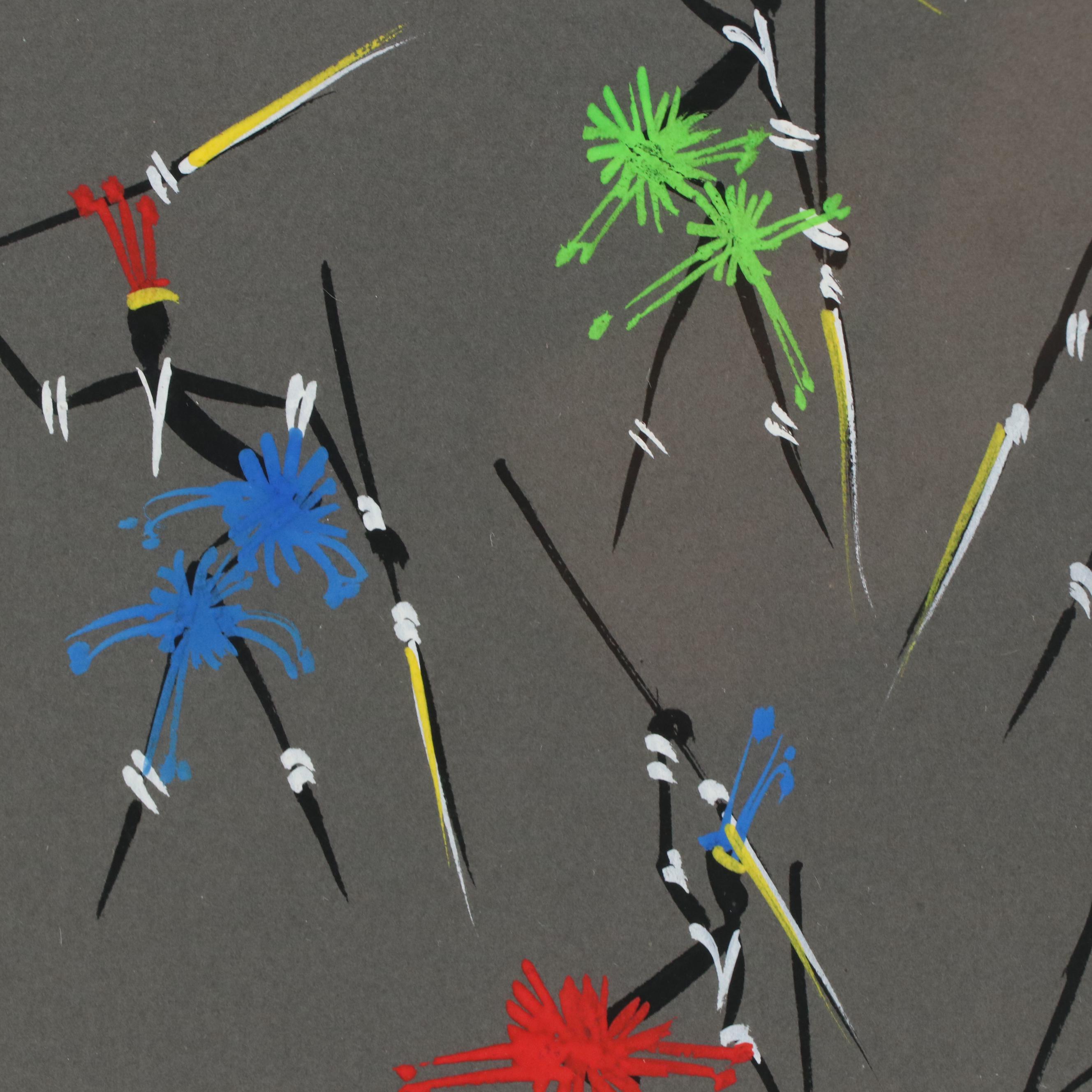 African Tempera Paintings of Daily Life and Dance Scene