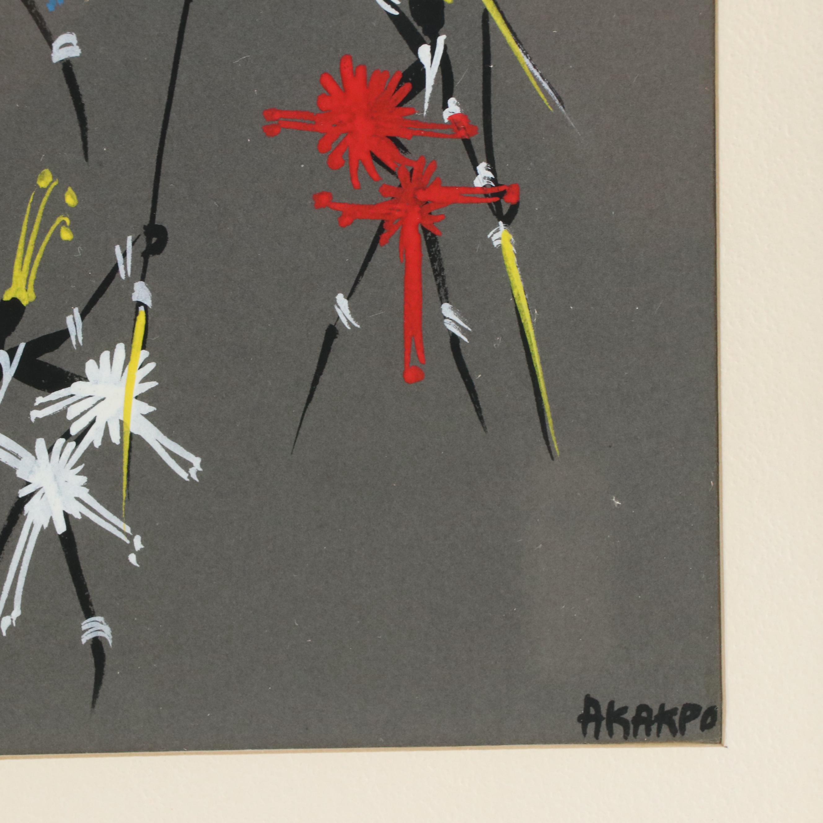 African Tempera Paintings of Daily Life and Dance Scene