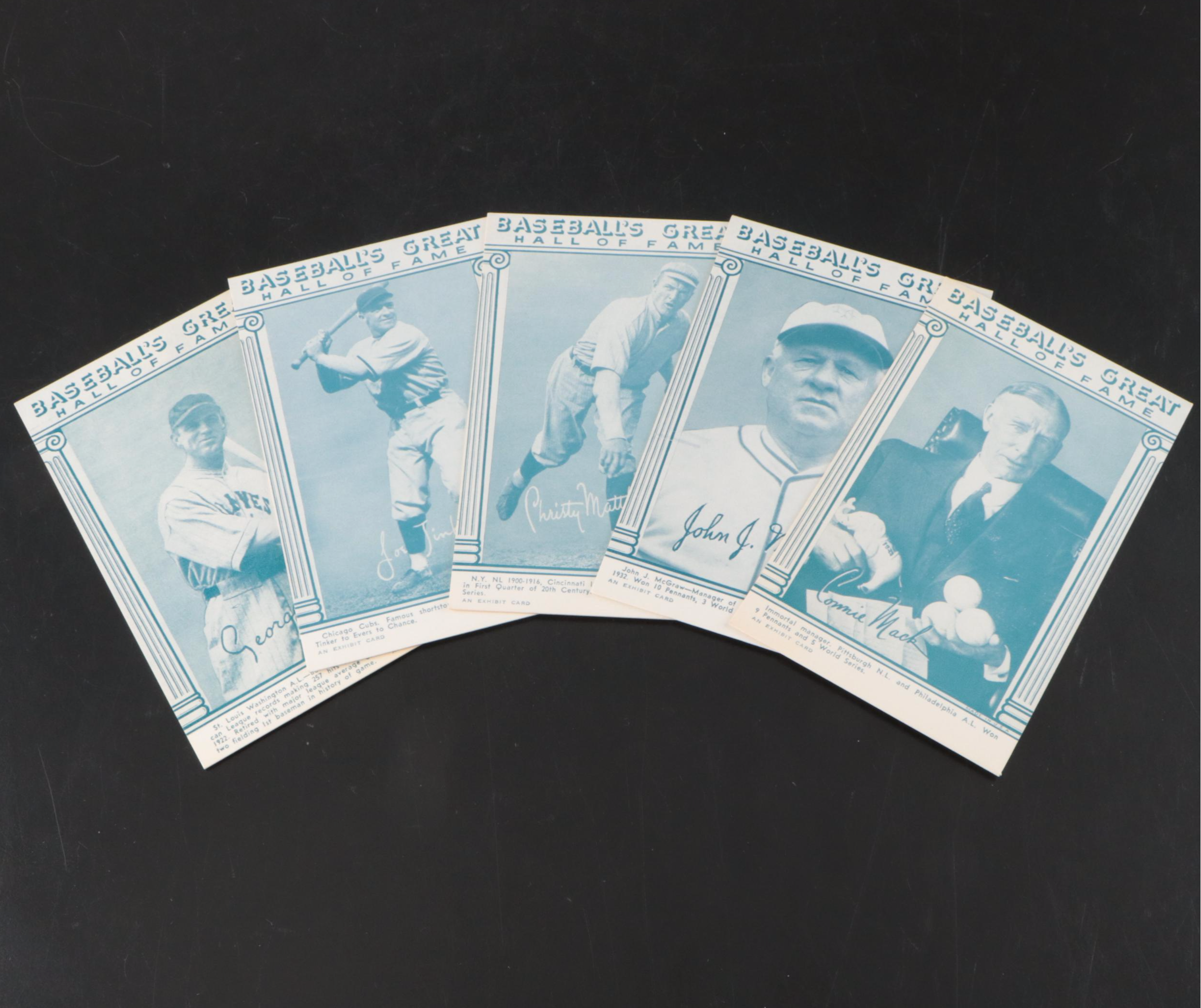 1948 Baseball's Great Hall Of Fame Exhibit Cards Featuring Ty Cobb, Lefty Grove