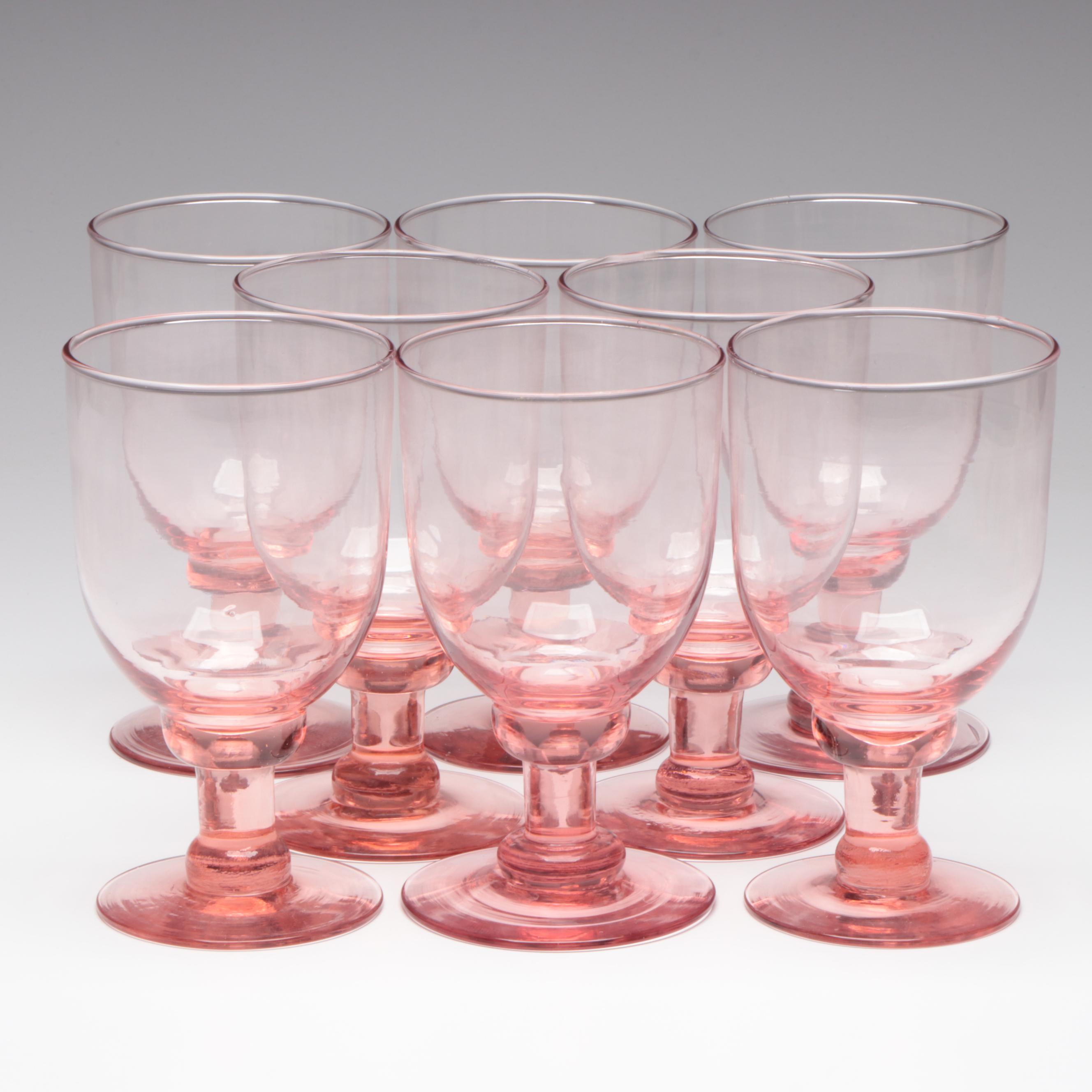 Pink Glass Water Goblets