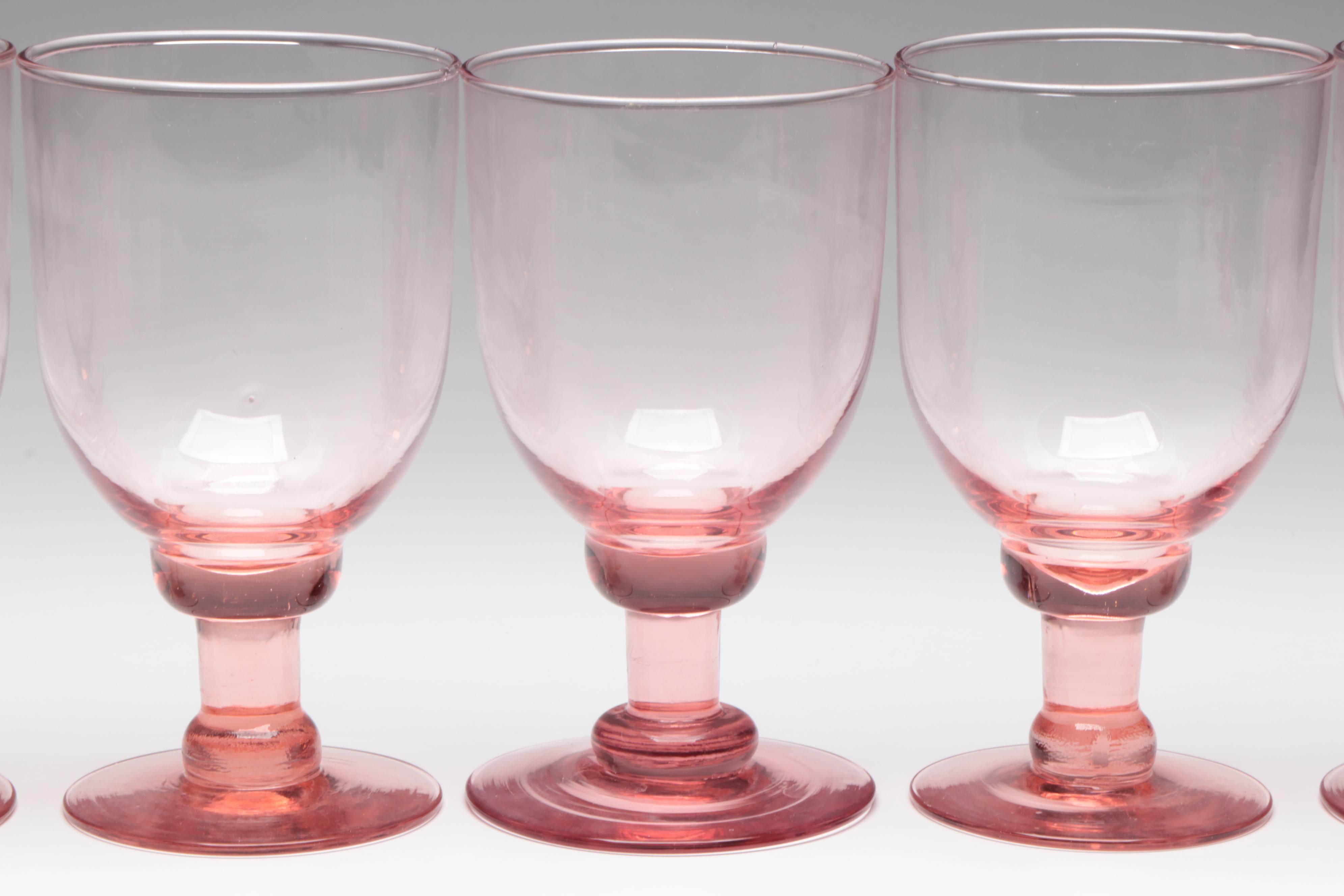 Pink Glass Water Goblets