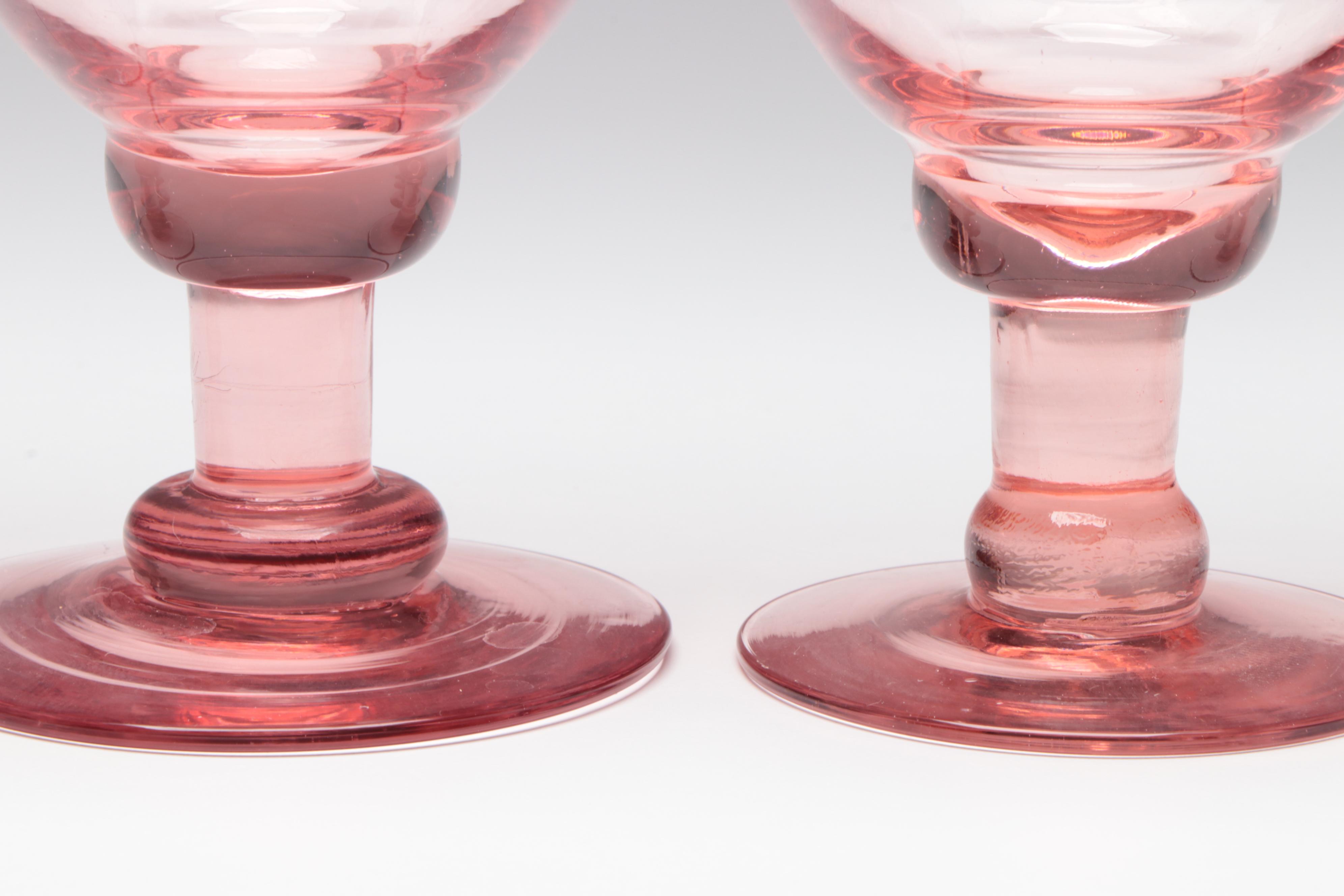 Pink Glass Water Goblets
