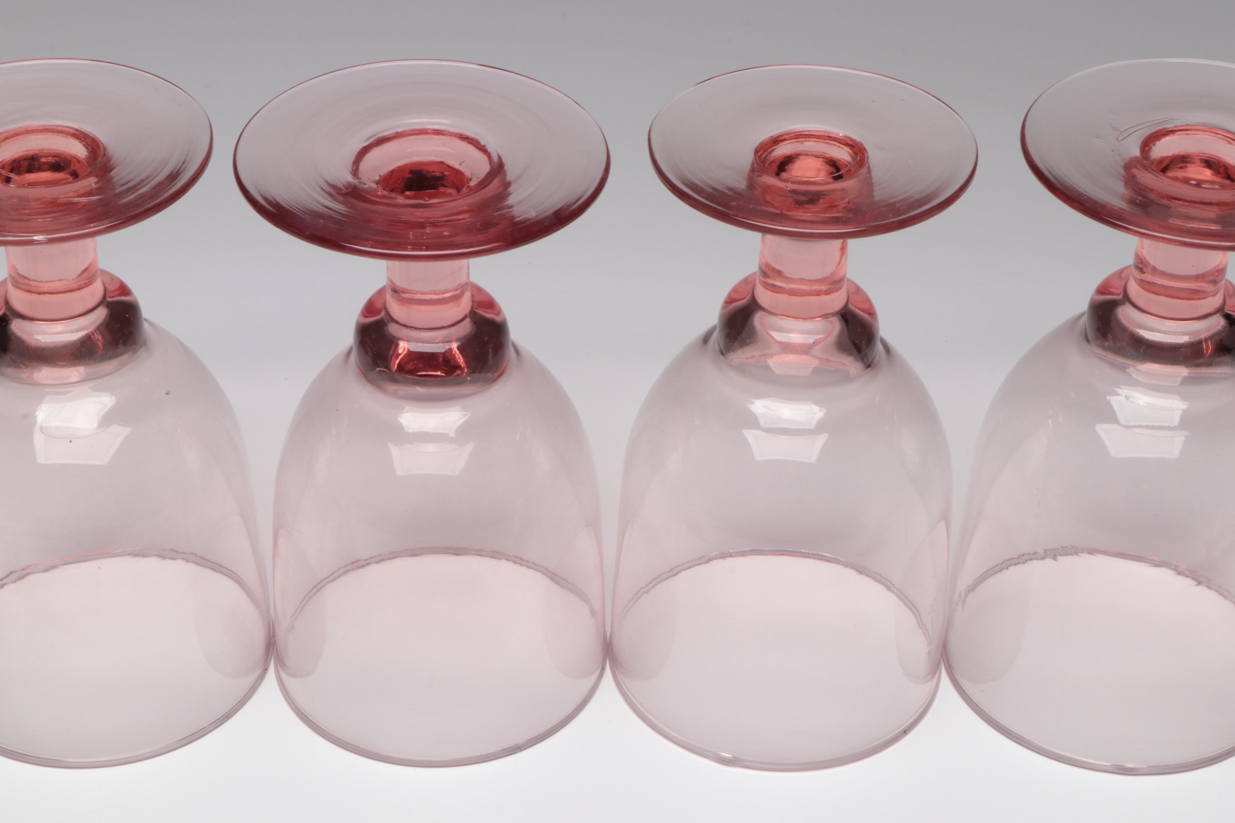 Pink Glass Water Goblets