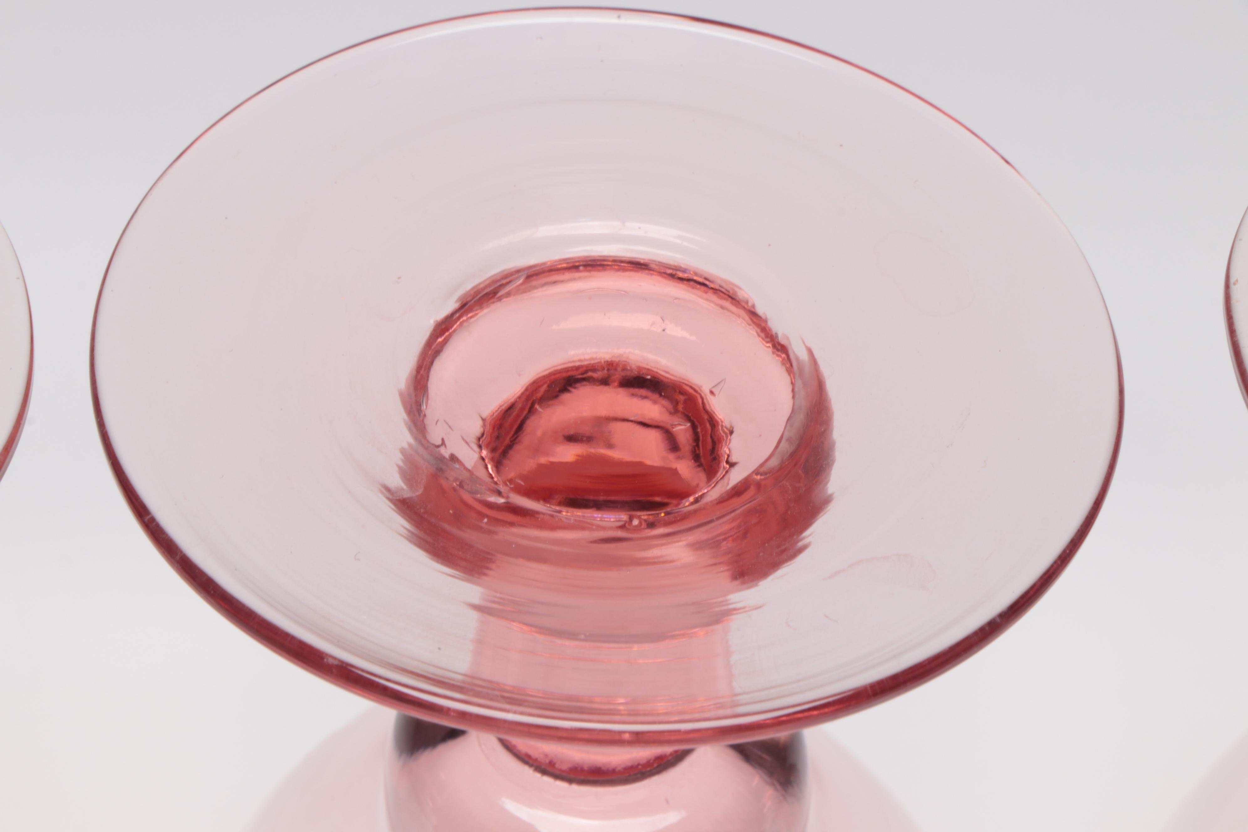 Pink Glass Water Goblets