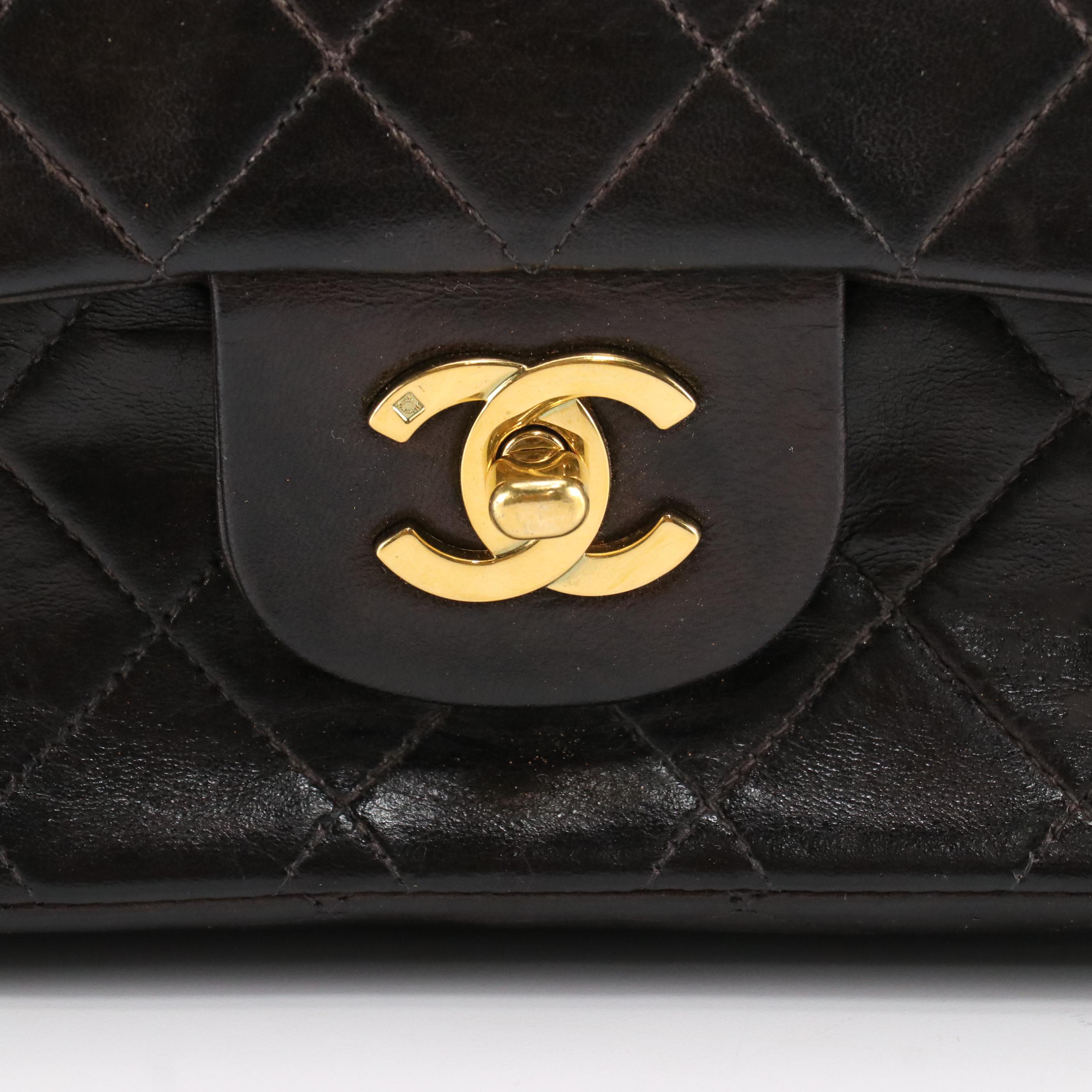 Chanel Black Quilted Leather Medium Classic Double Flap Bag with CC Turnlock