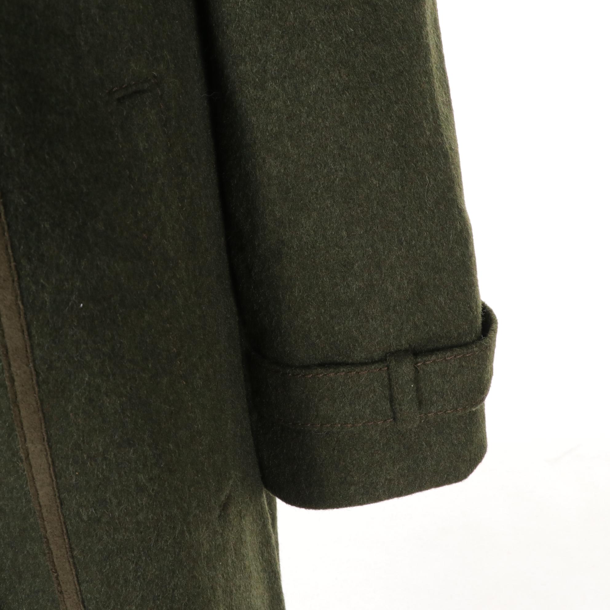 Kreation Karner Alpine Green Wool Coat with Contrast Edging, Late 20th Century