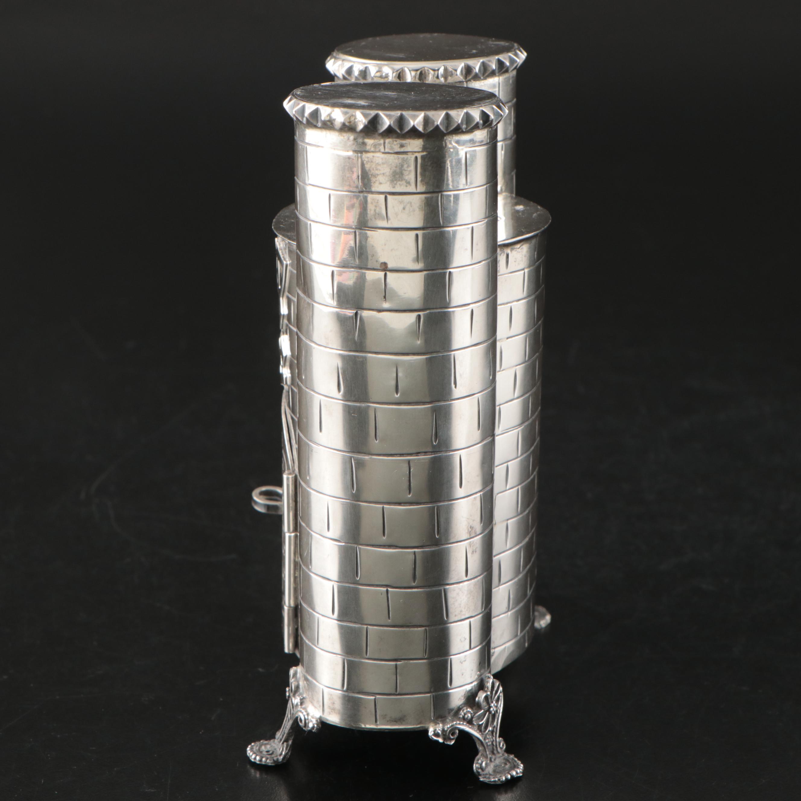 Sterling Judaica House Shaped Tzedakah Box