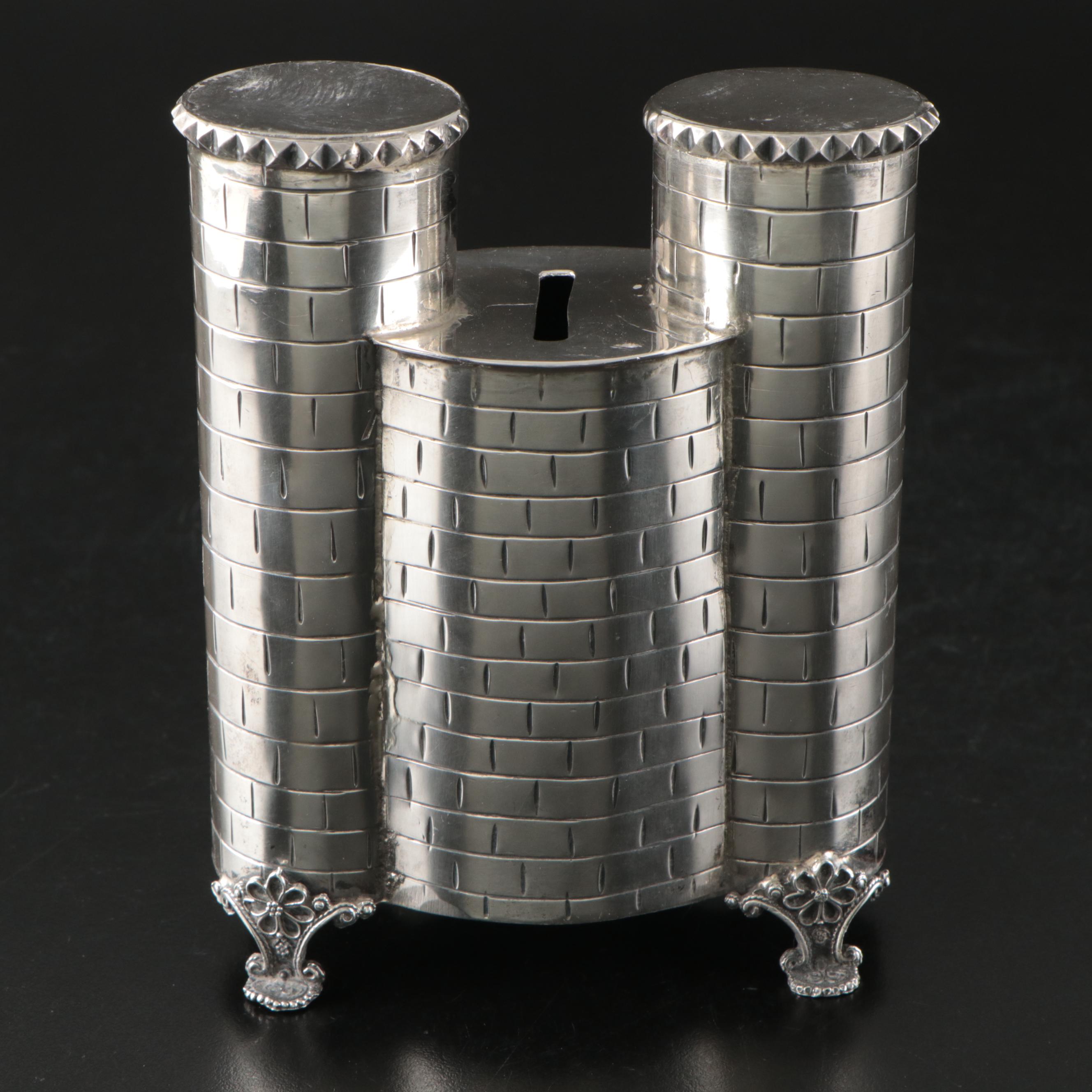 Sterling Judaica House Shaped Tzedakah Box