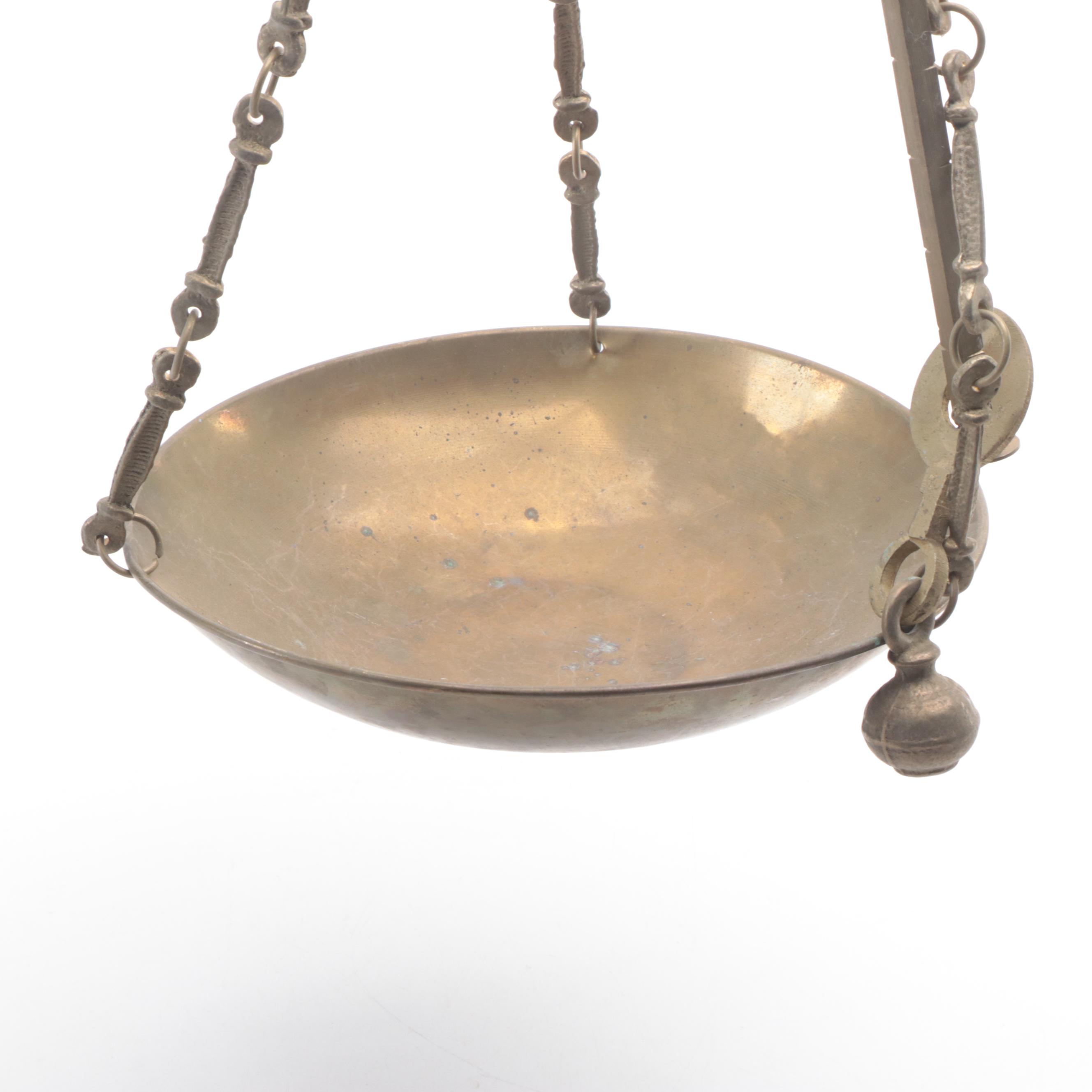Victorian Hanging Brass Scale, Late 19th/ Early 20th Century