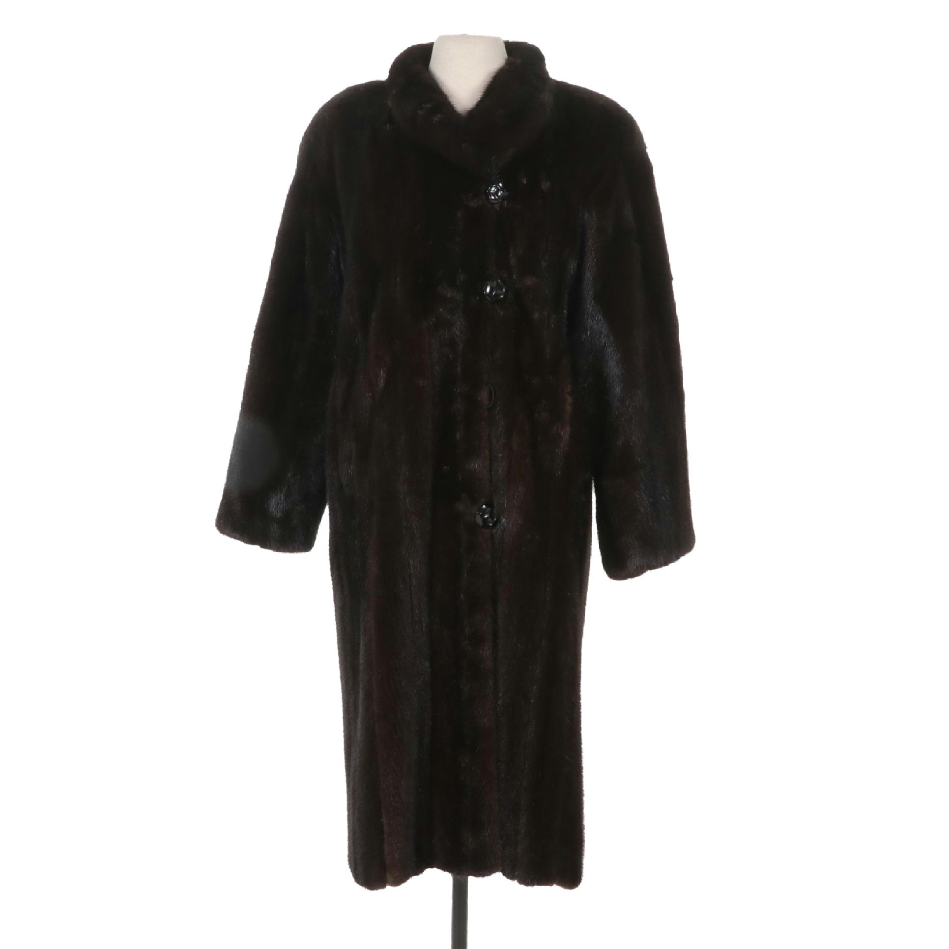 Canadian Mink Fur Coat With Button Loop Closure