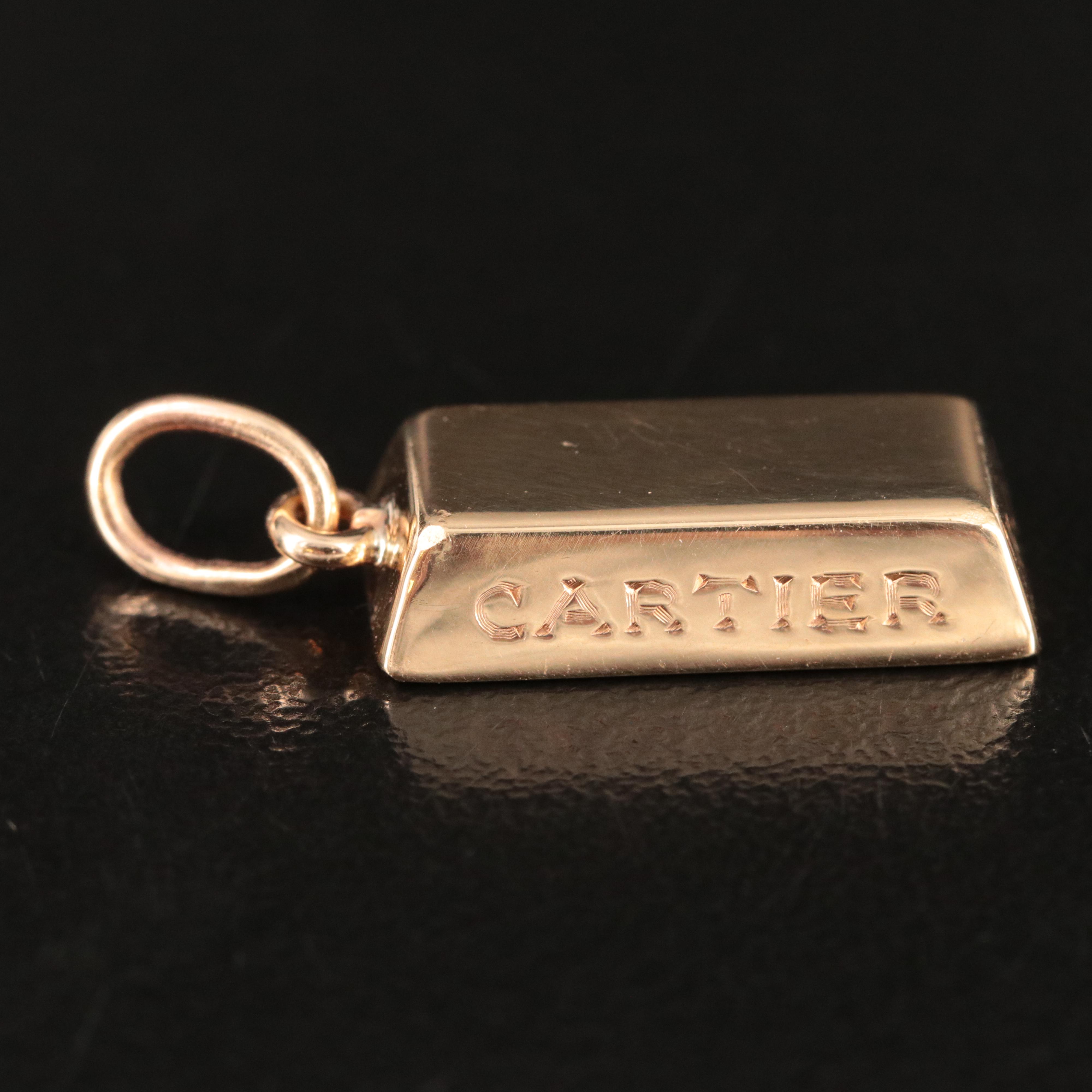 Cartier 18K 1/4 Ounce Gold Bar Ingot Pendant