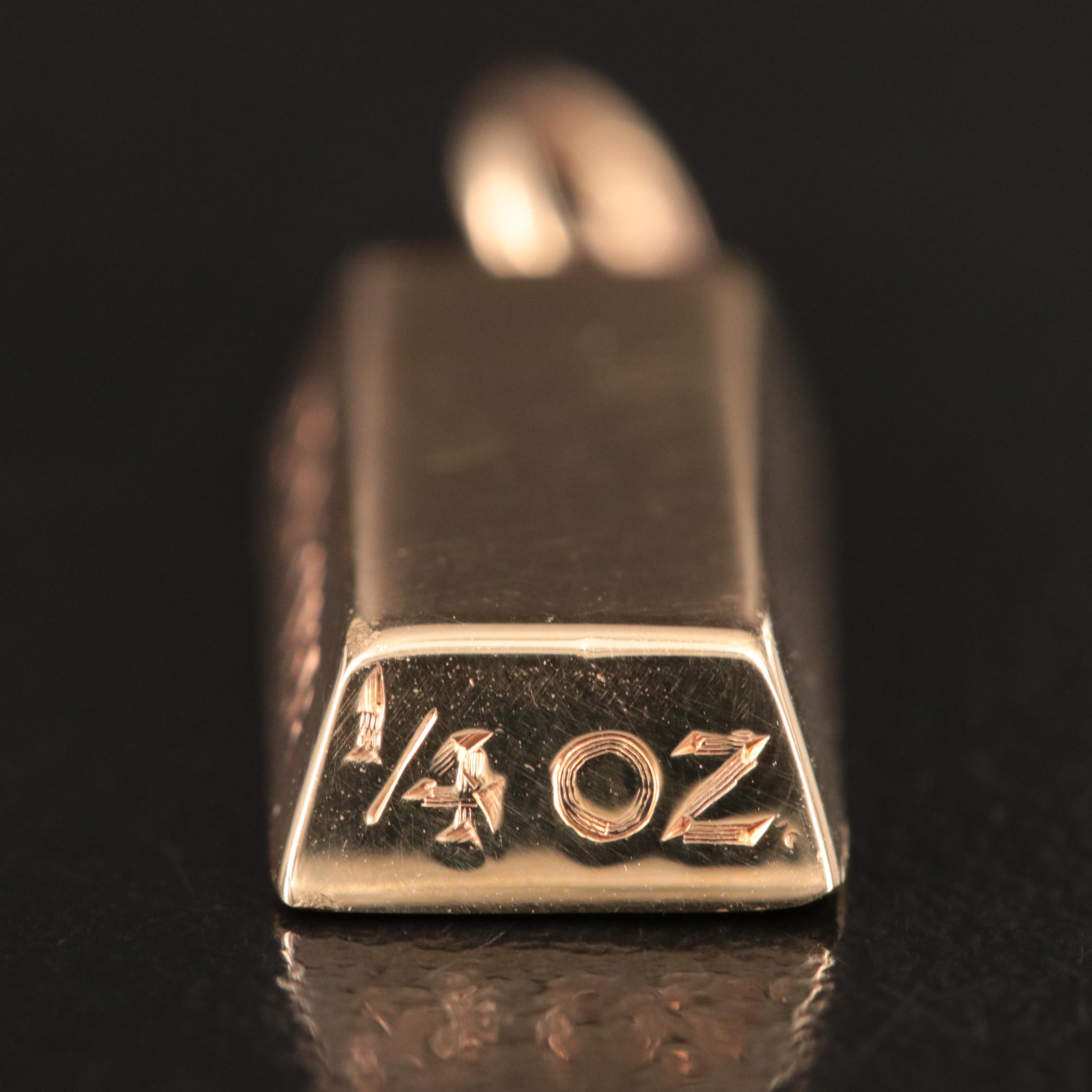 Cartier 18K 1/4 Ounce Gold Bar Ingot Pendant