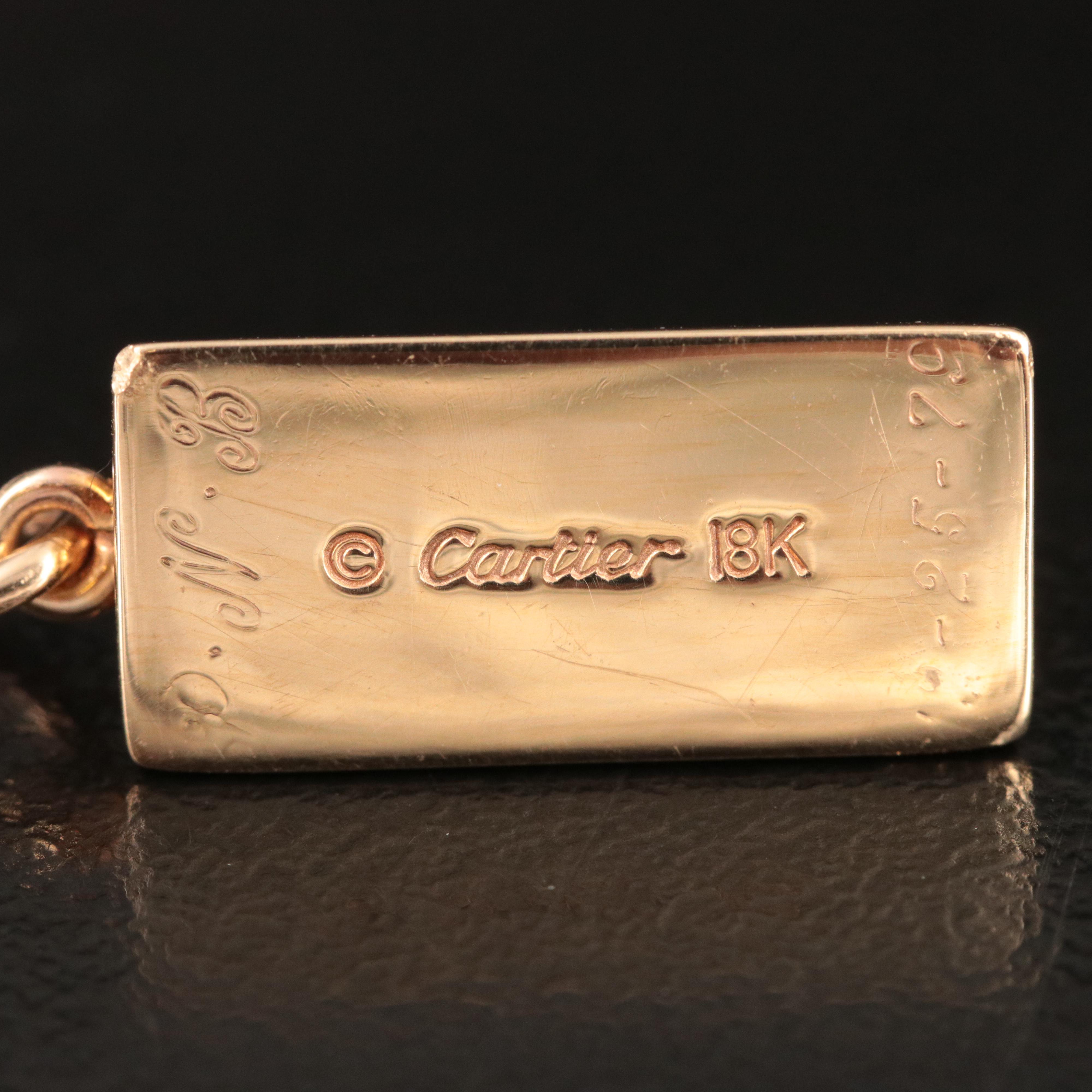 Cartier 18K 1/4 Ounce Gold Bar Ingot Pendant