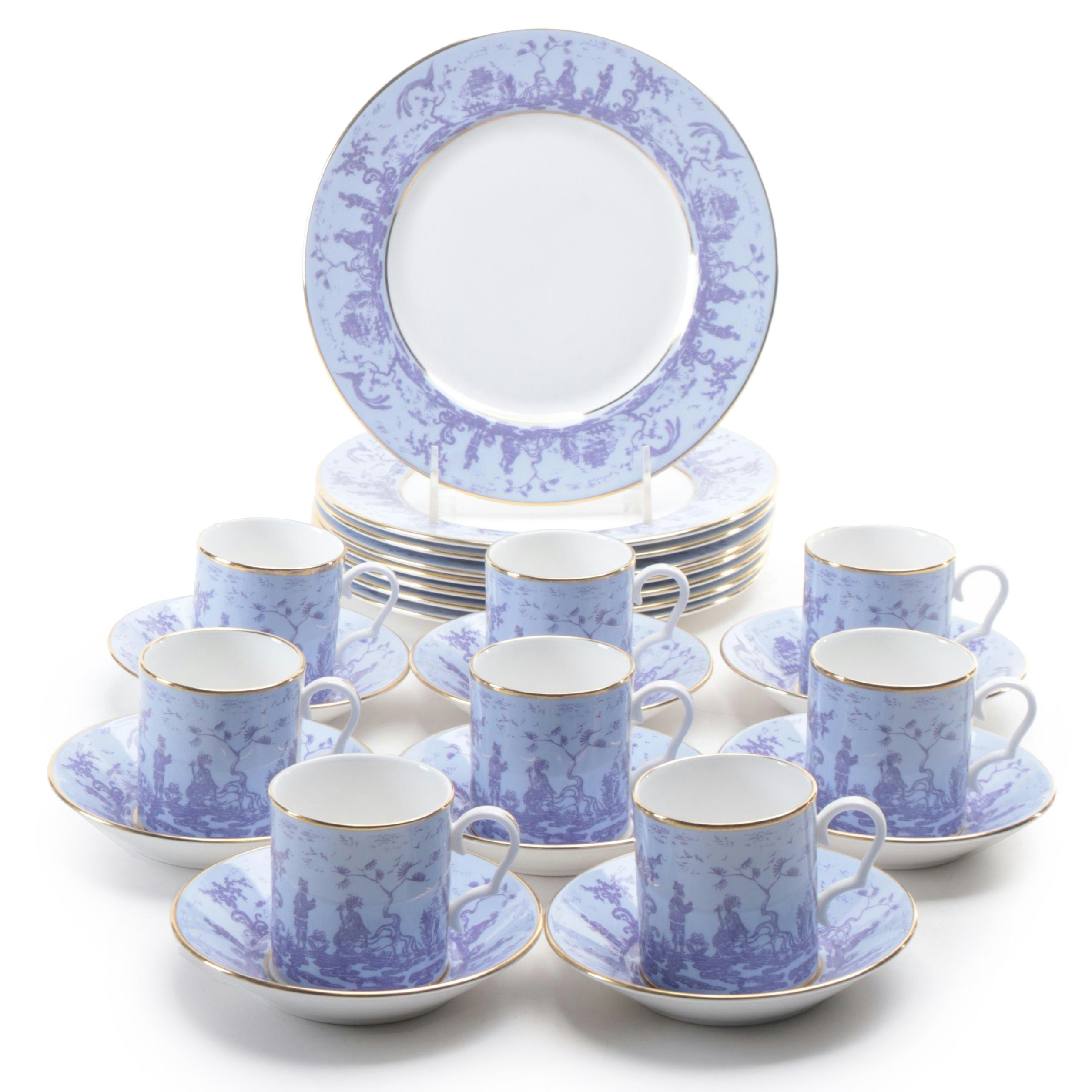 Thomas Goode English Bone China Chinoiserie Pattern Dinnerware