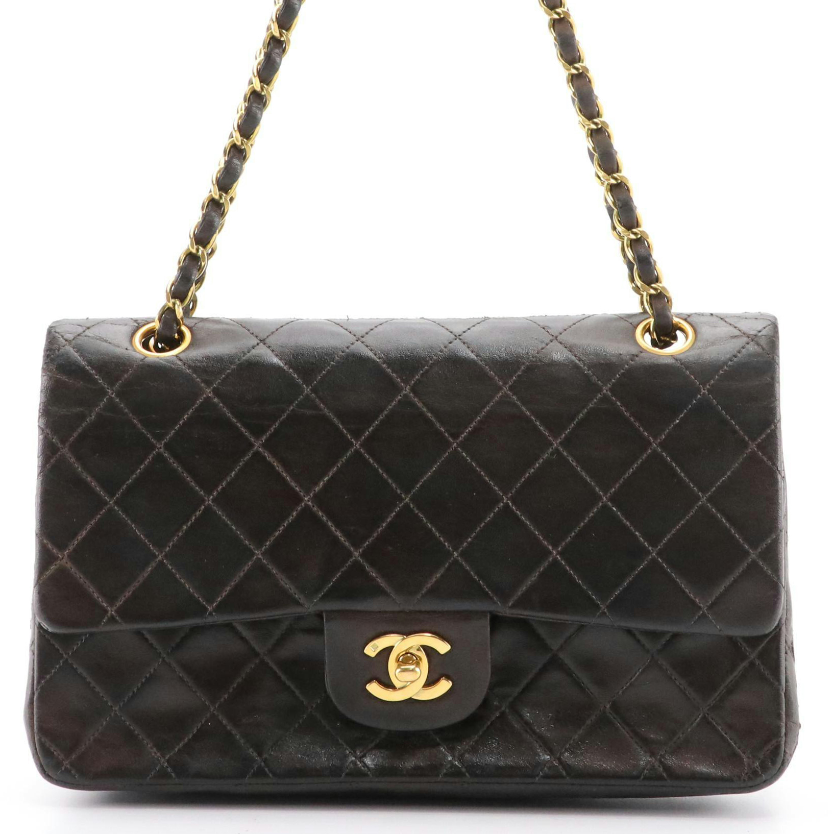 Chanel Black Quilted Leather Medium Classic Double Flap Bag with CC Turnlock
