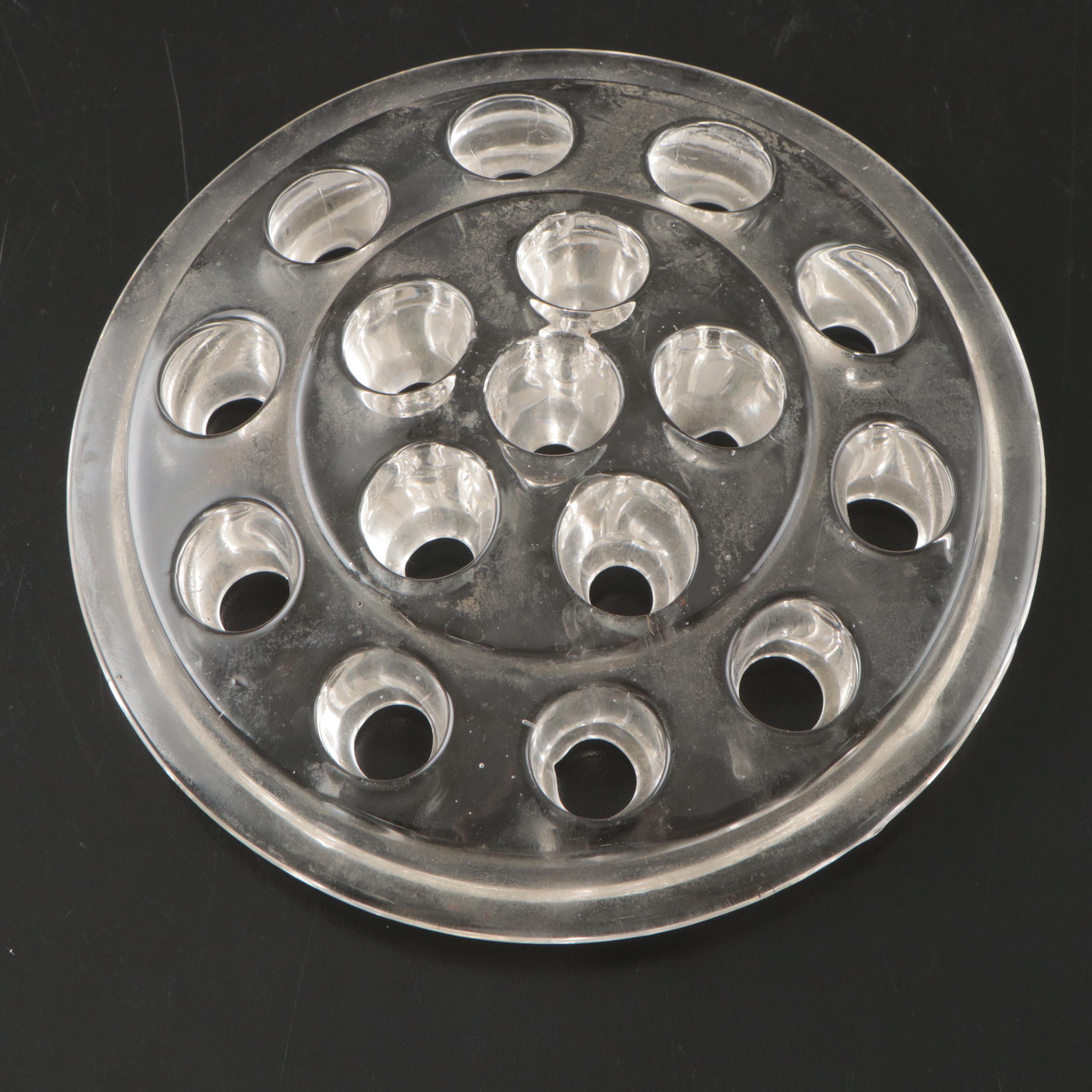 Hazel-Atlas Clear Glass Snack Plate and Cup Sets with Floral Frog