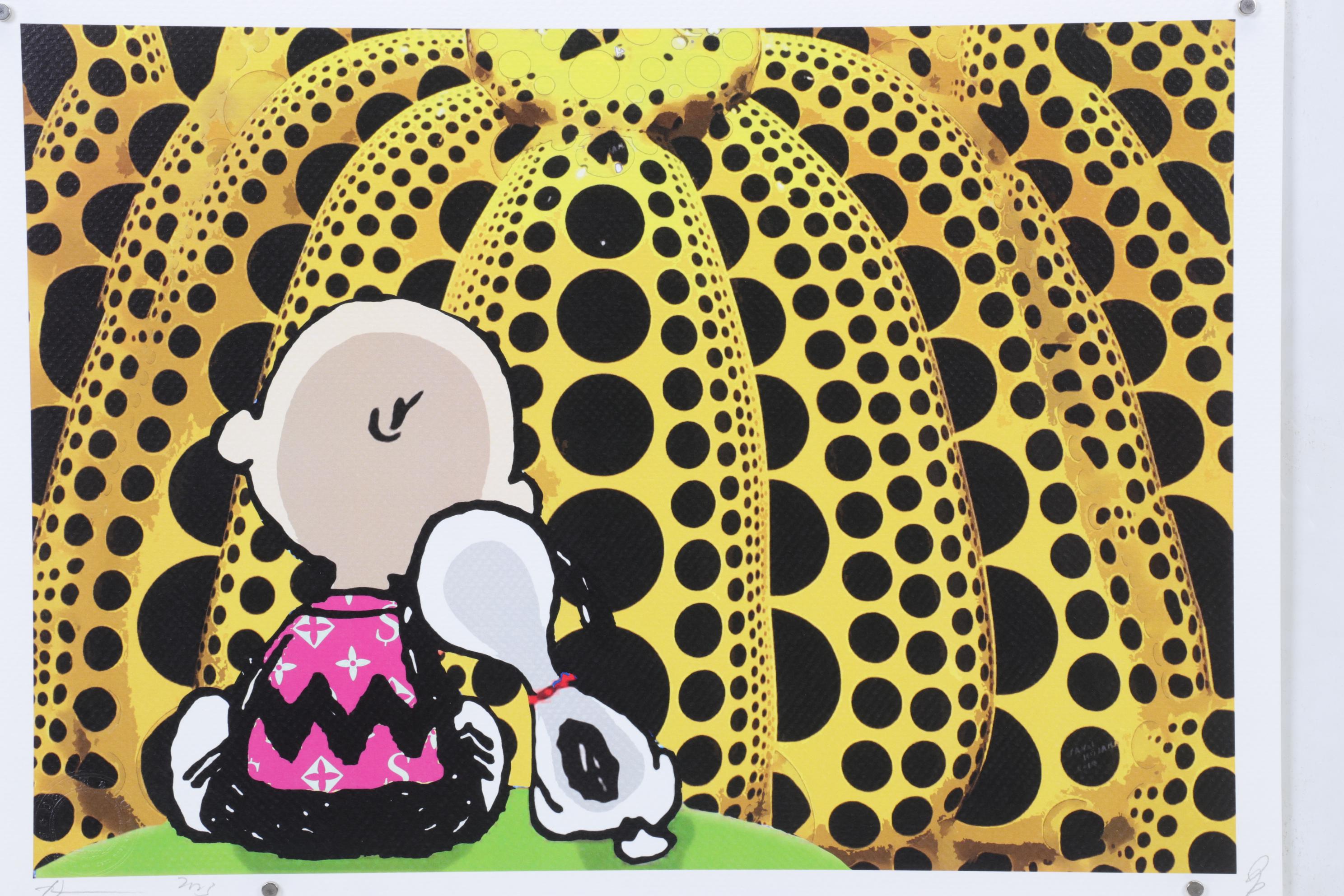 Death NYC Pop Art Graphic Print Homage to Yayoi Kusama and Charlie Brown, 2023