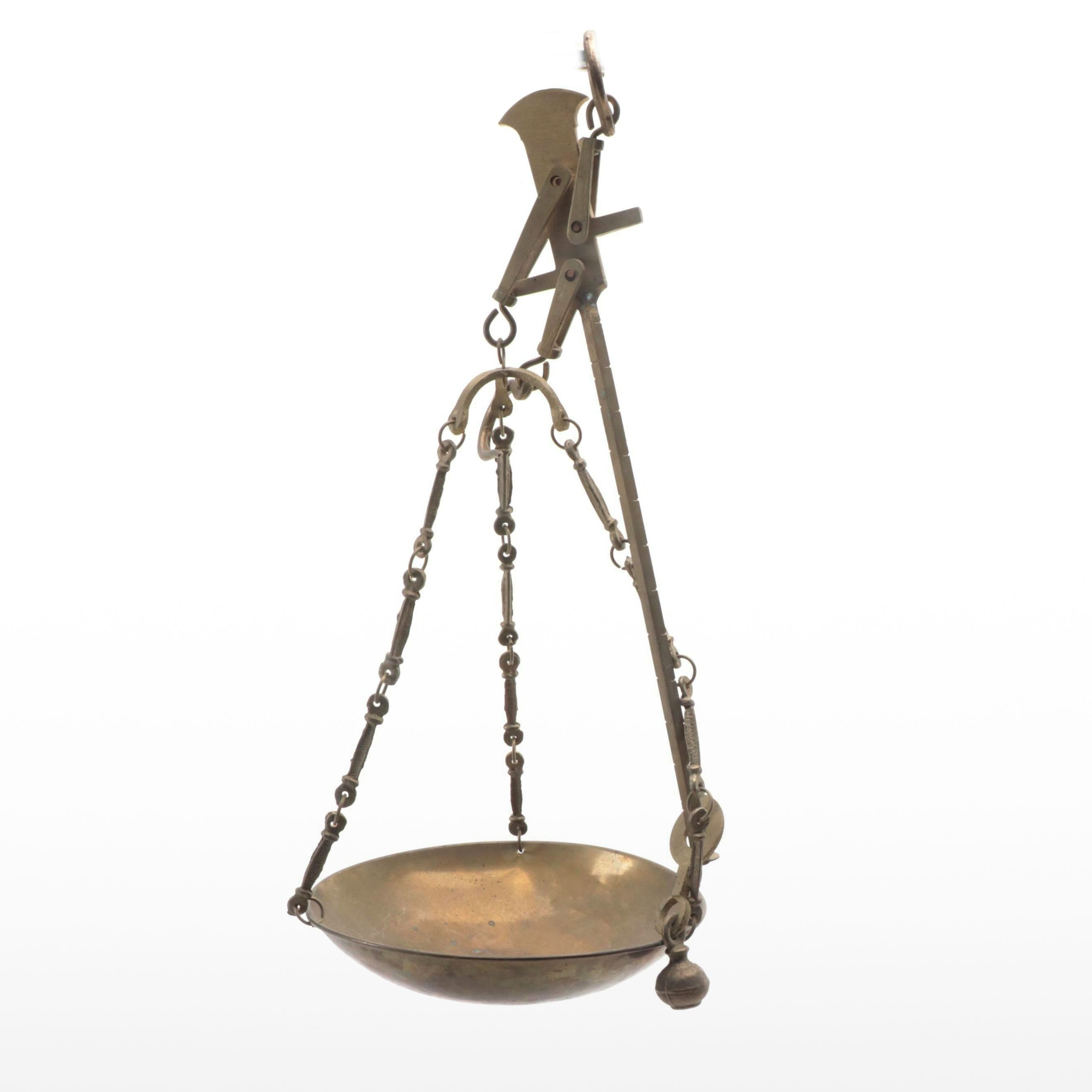 Victorian Hanging Brass Scale, Late 19th/ Early 20th Century