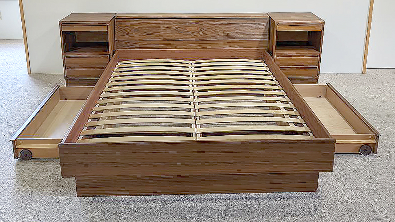 Tørring Møbelfabrik Teak Queen Bed and Nightstands From Furniture by Otmar