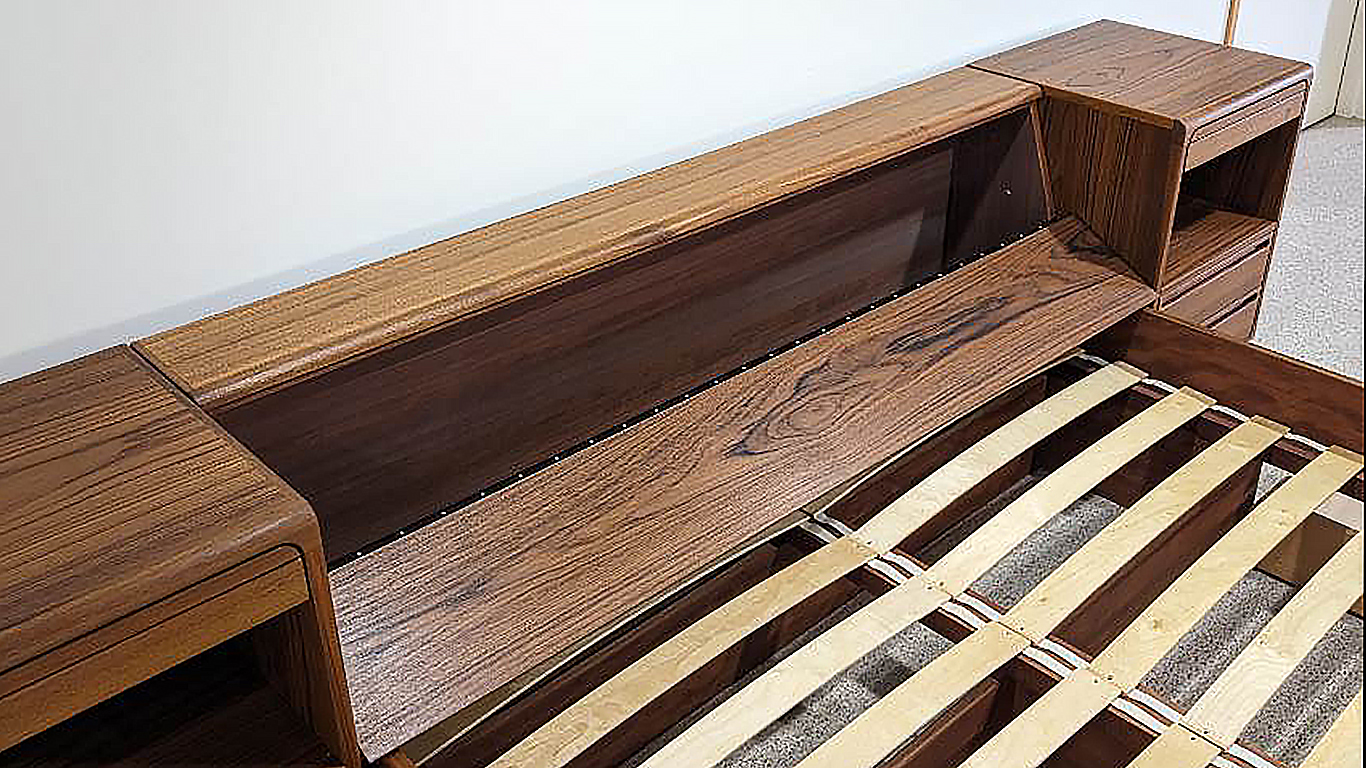 Tørring Møbelfabrik Teak Queen Bed and Nightstands From Furniture by Otmar