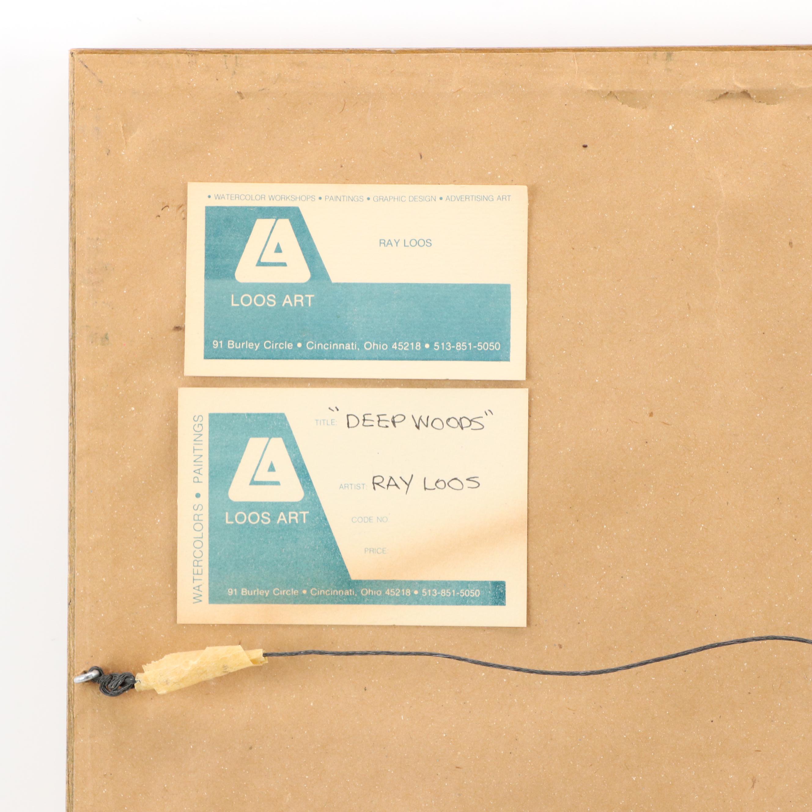 Ray Loos Wooded Landscape Watercolor Painting "Deep Woods"