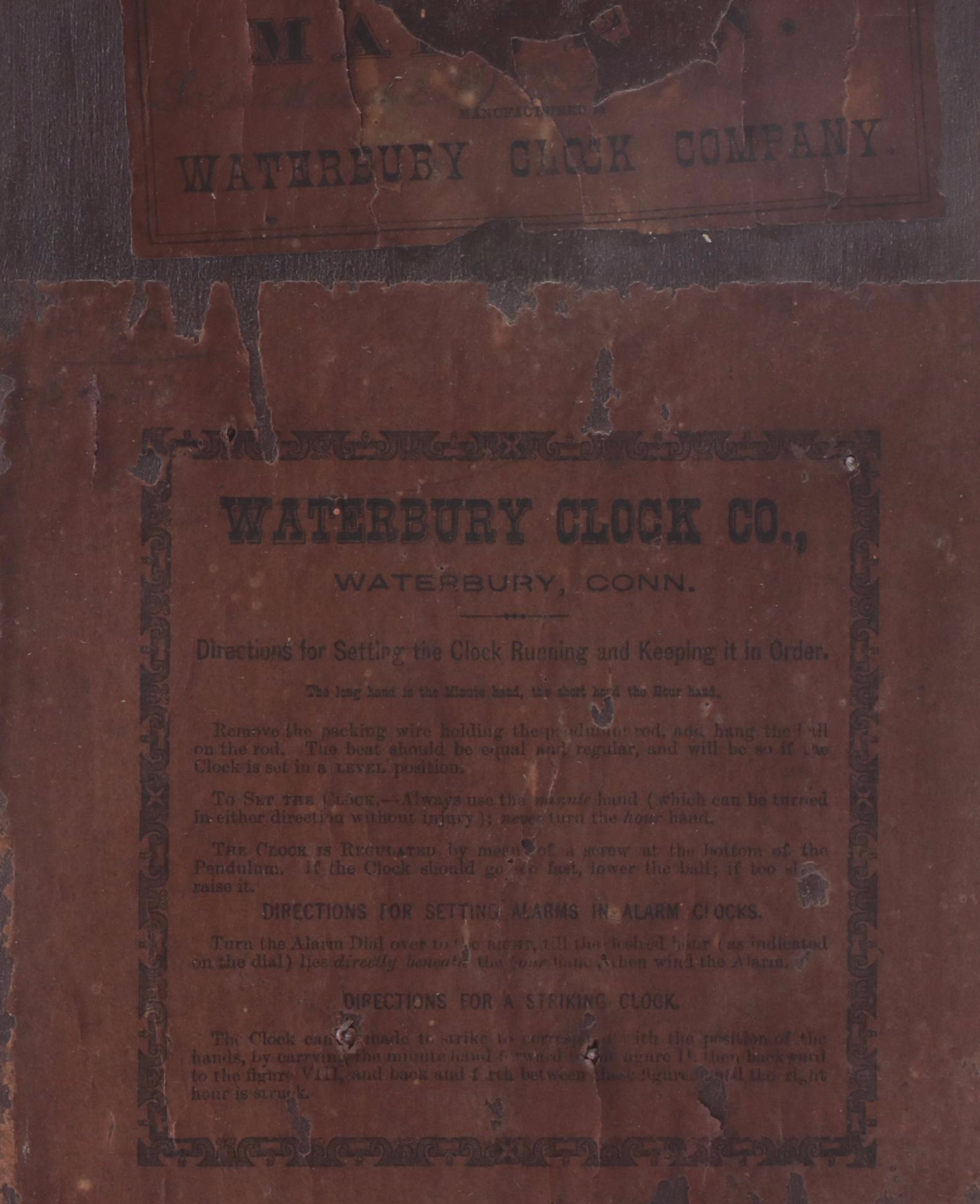 Waterbury Wooden Gingerbread Mantel Clock, Late 19th/Early 20th Century