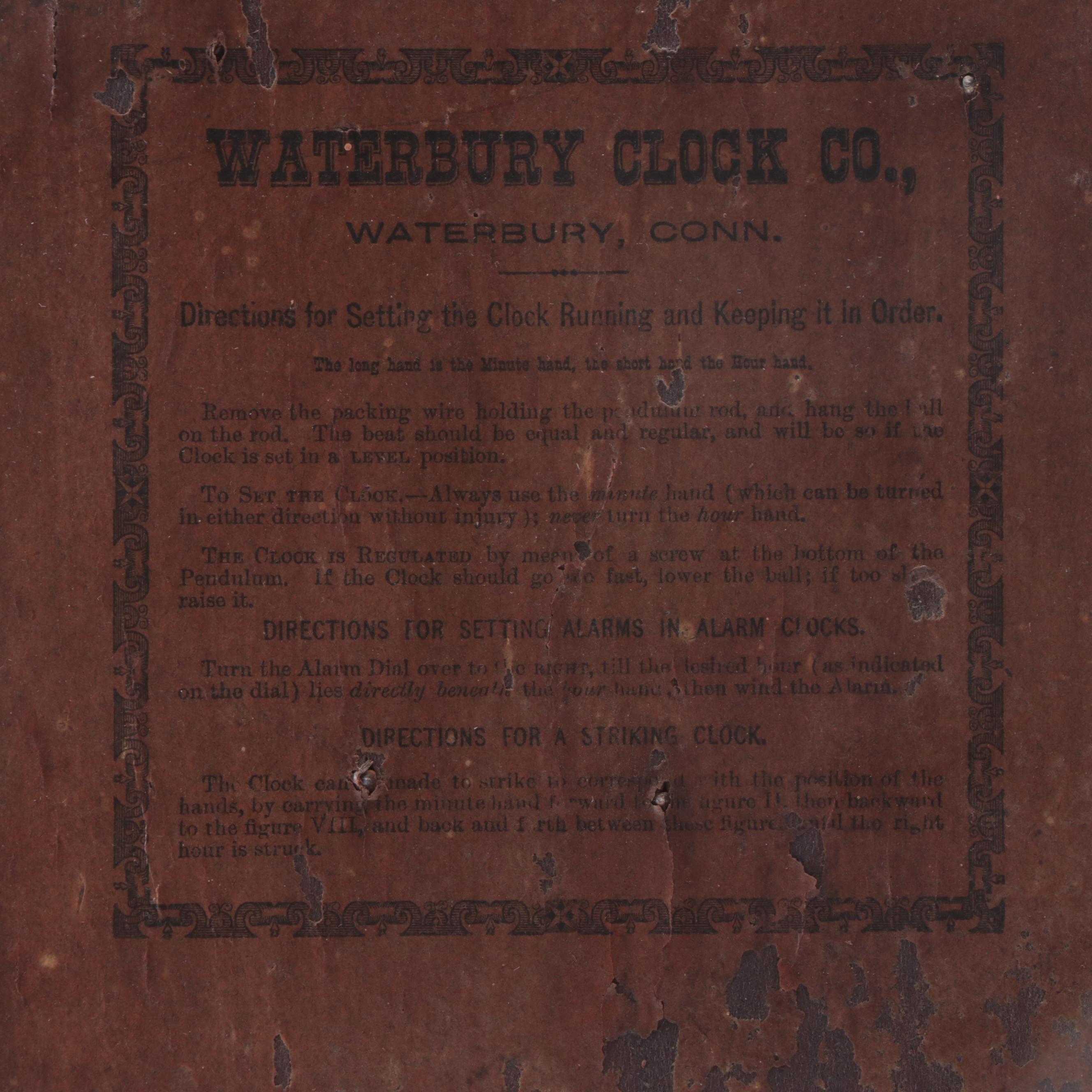 Waterbury Wooden Gingerbread Mantel Clock, Late 19th/Early 20th Century