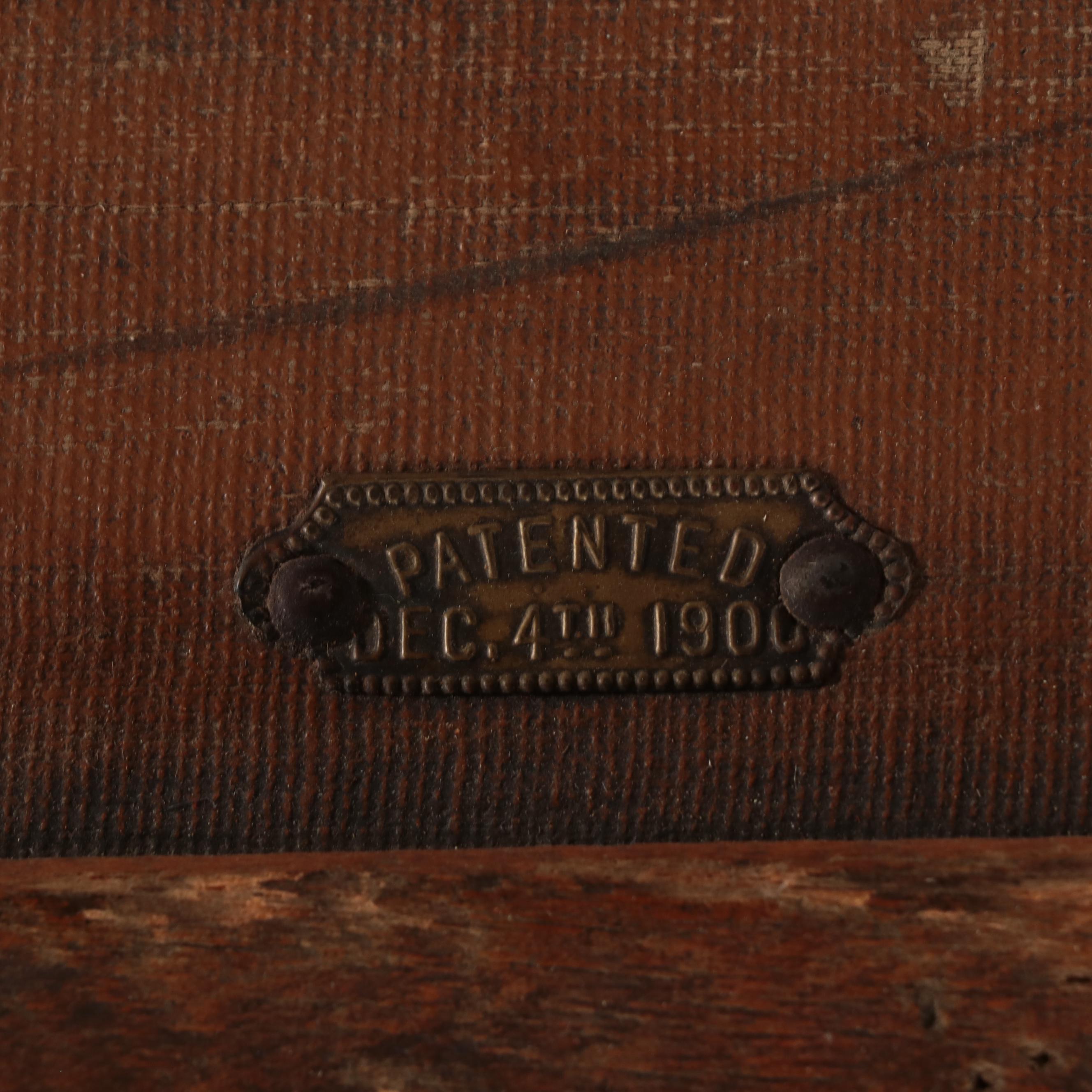 Late Victorian Canvas-Lined, Metal-Bound, & Slatted Ash Flat-Top Steamer Trunk
