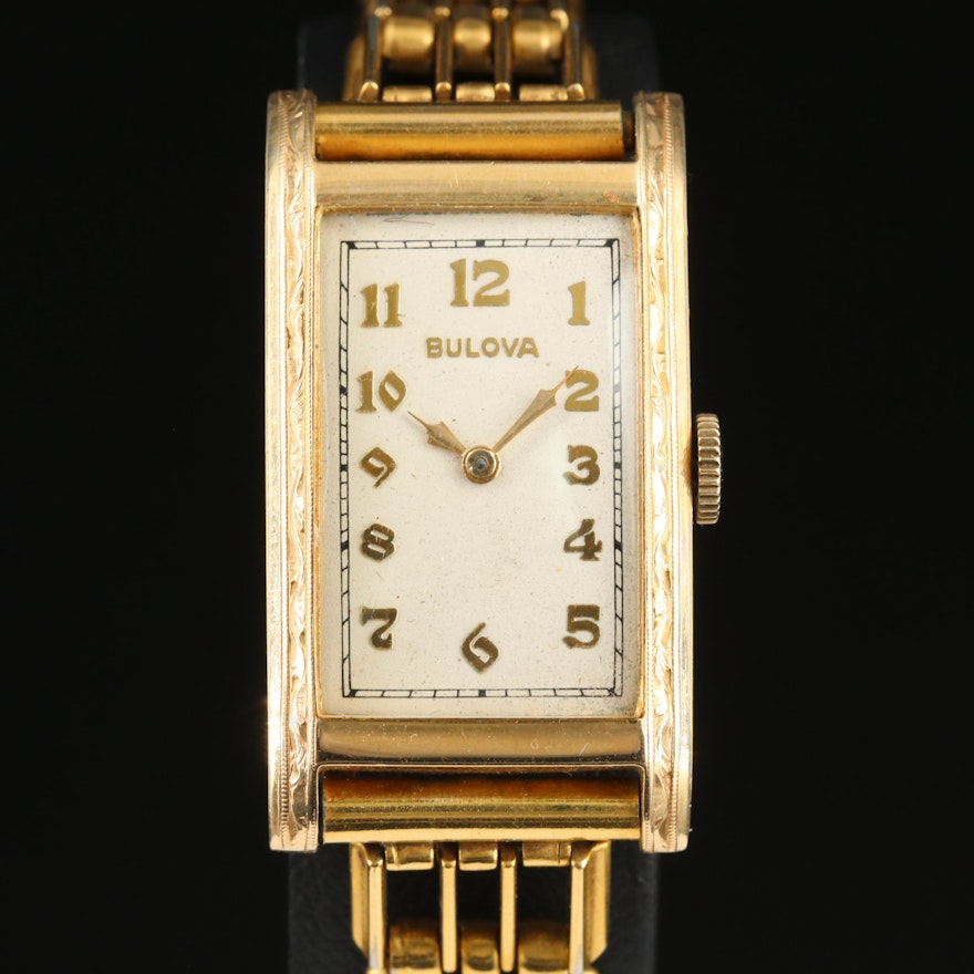 14K Bulova Manual Wing Vintage Wristwatch