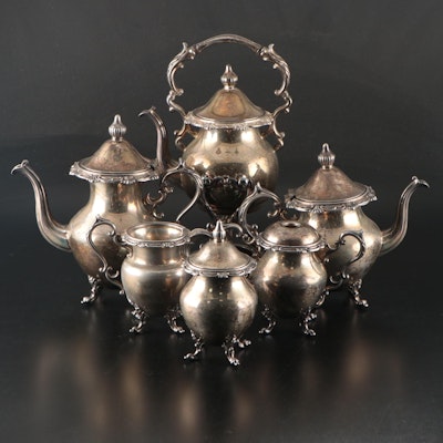 Birmingham Silver Co. Silver Plate Tea Set, Mid to Late 20th Century