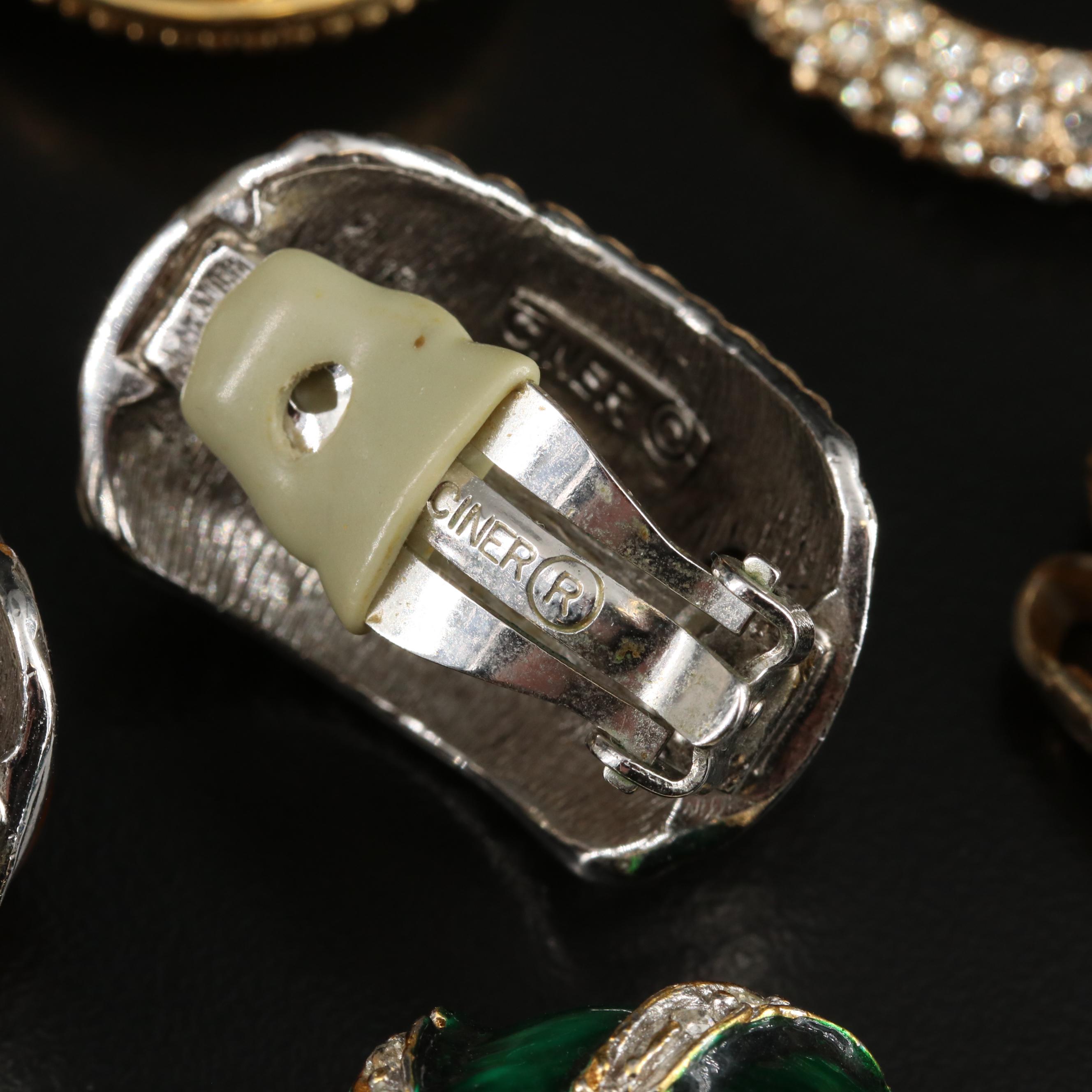 Ciner, Kenneth Lane and St. John Featured in 1980s Signed Costume Earrings