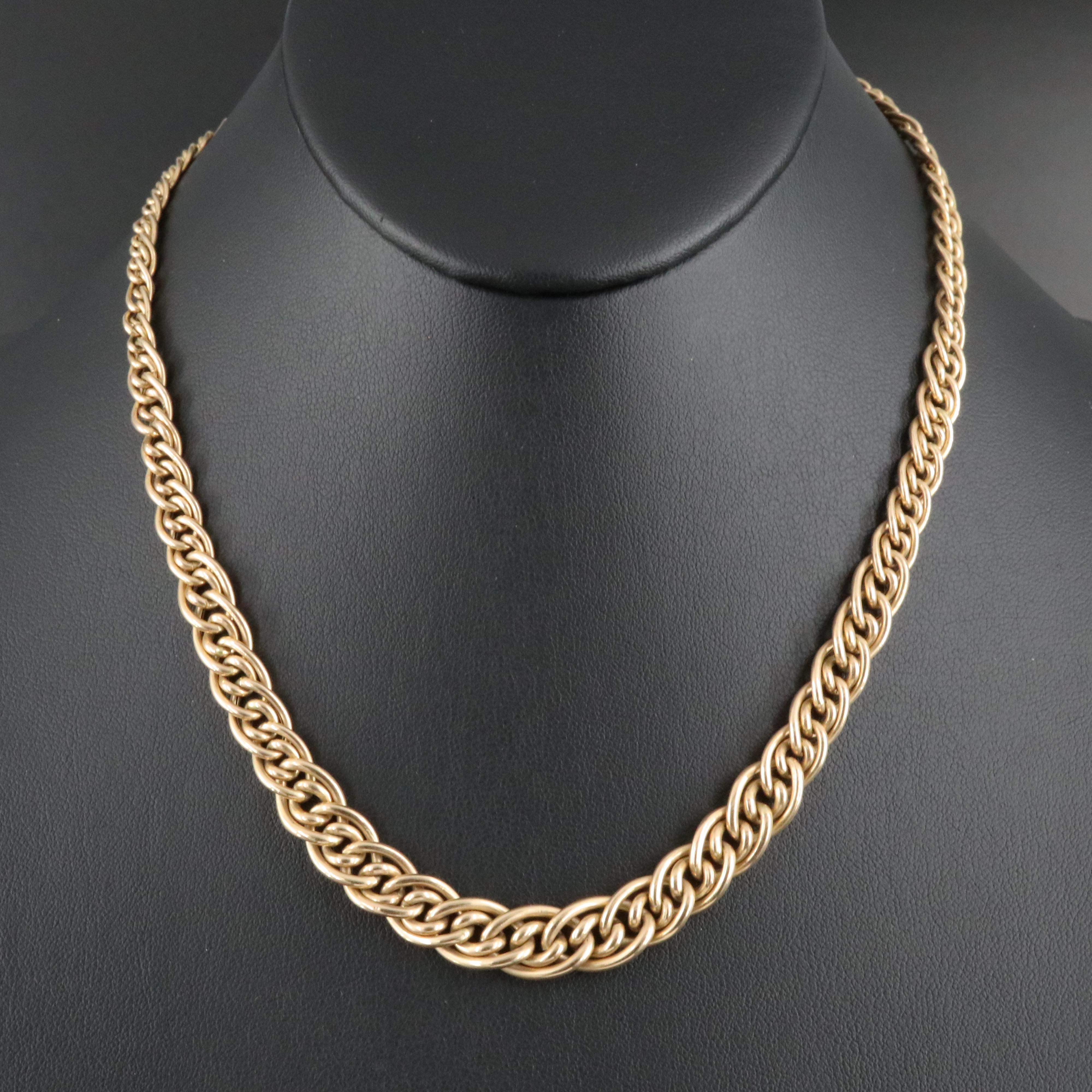 Italian 14K Graduated Interlocking Chain Necklace